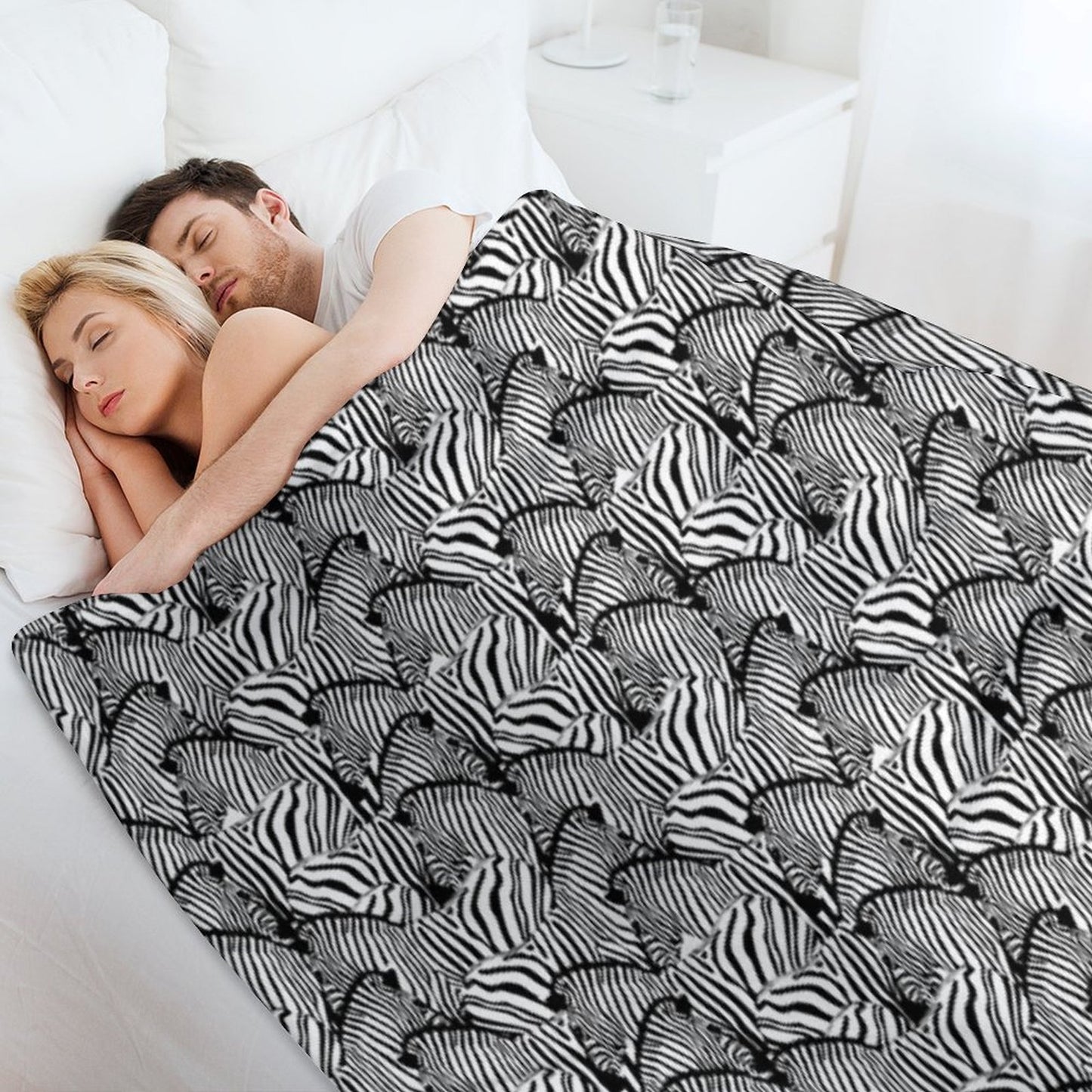Zebra B W Easy Care Throw Blanket