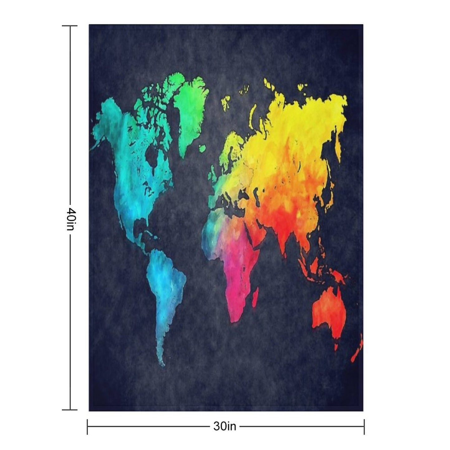 World Map Watercolor 6 #map #worldmap Velvety-soft Throw Blanket