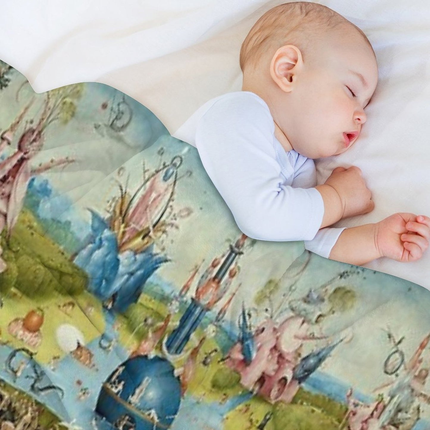 The Garden of Earthly Delights Full Image Sustainable Throw Blanket