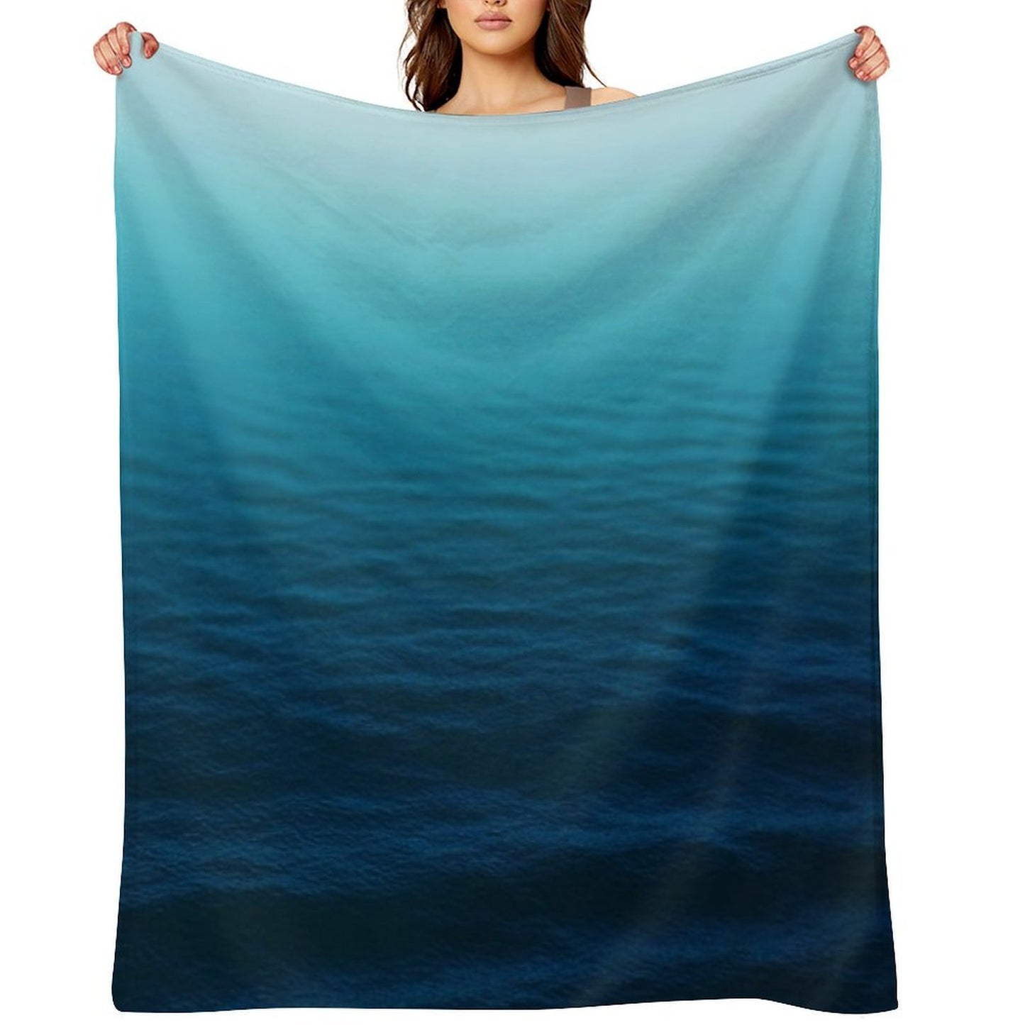 Deep Blue Velvety-soft Throw Blanket