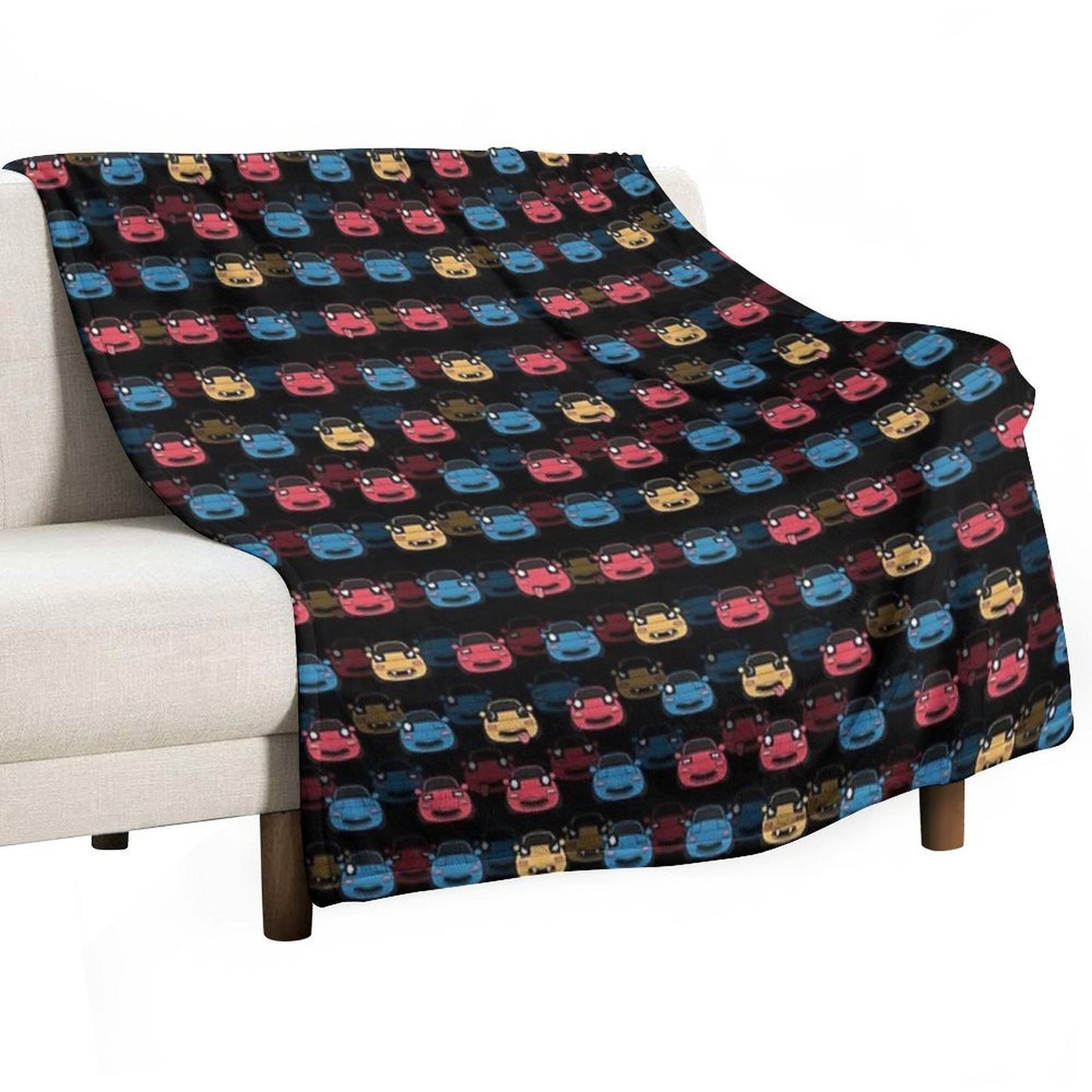 MIATA PATTERN BLACK Easy Care Throw Blanket