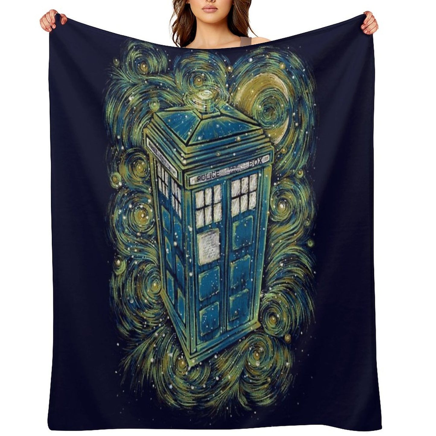 The Doctor in The Starry Night Easy Care Throw Blanket