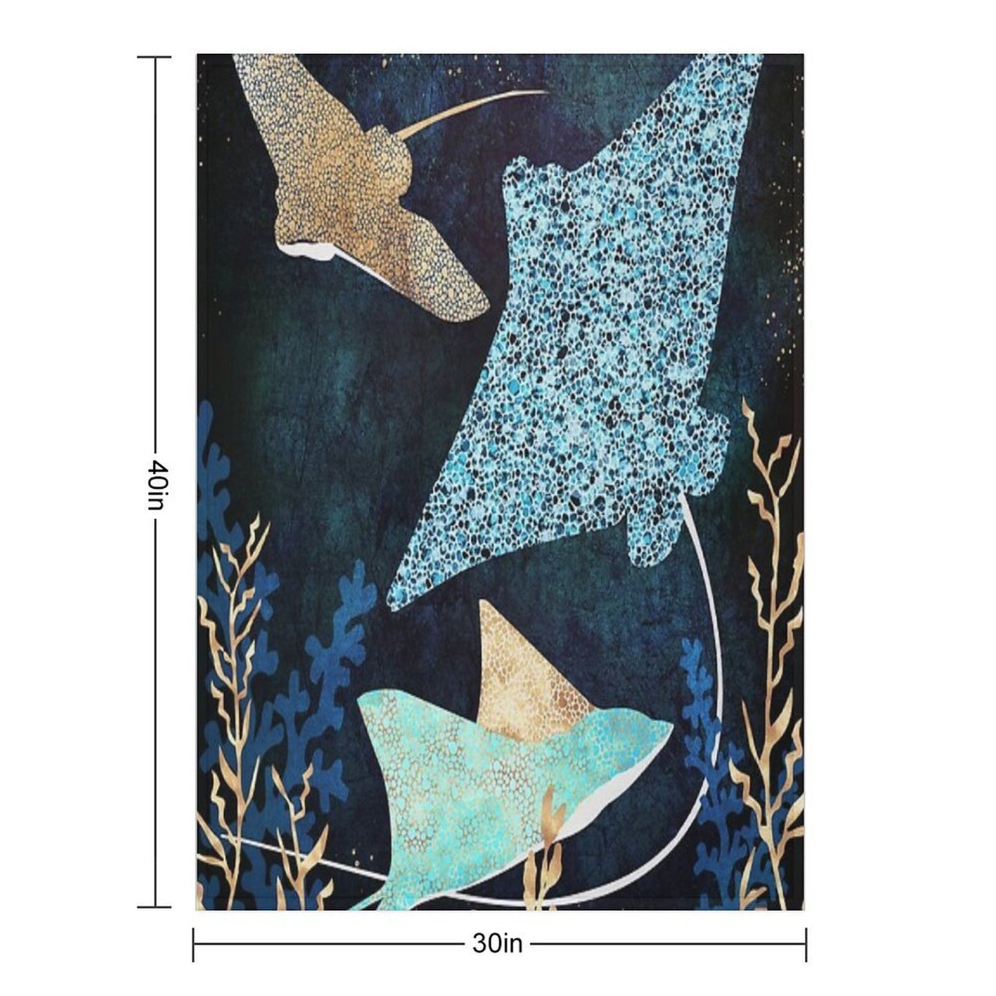 Metallic Stingray II All-season Throw Blanket