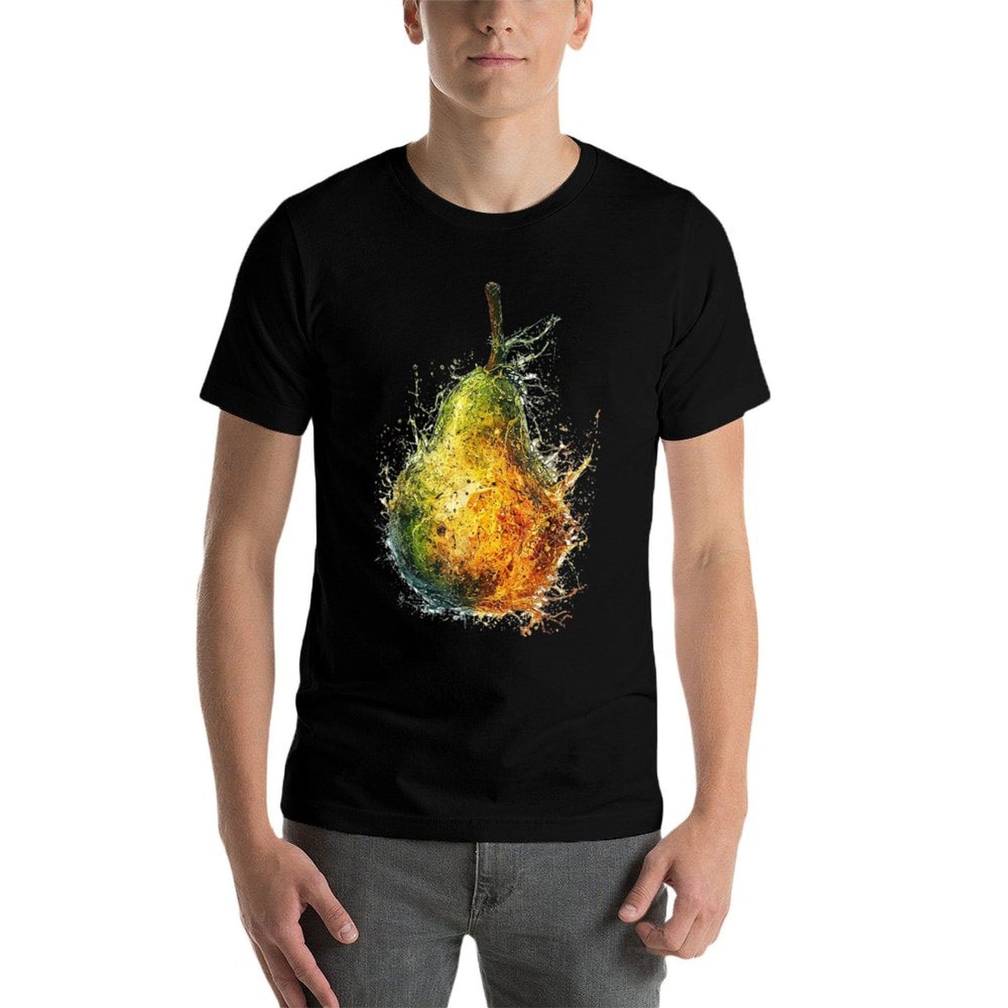 @rtY Pear Colorful Abstract Artwork Graphic Fruit Artwork Versatile T-Shirt