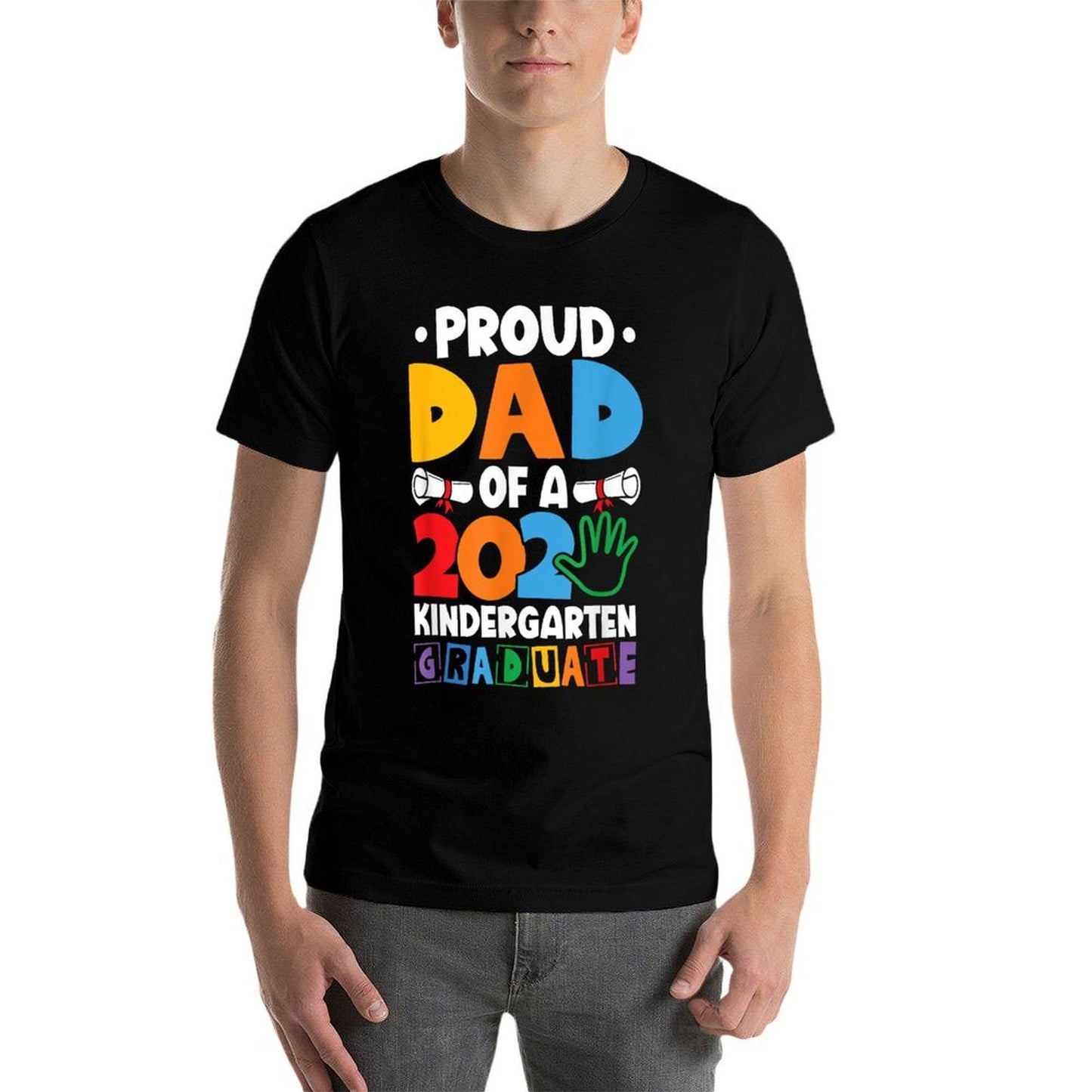 Proud Dad Class of 2025 Kindergarten Graduate Graduation Eco-friendly Material T-Shirt