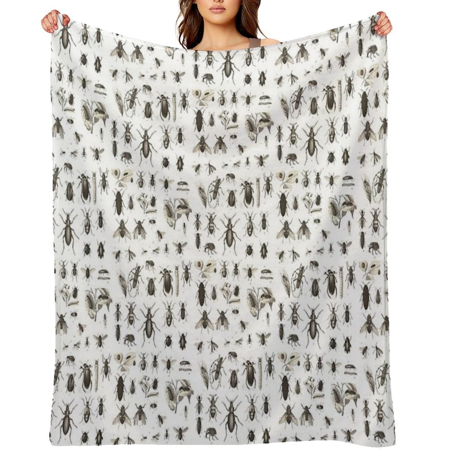 Many Different Bugs Vintage Entomology Multi-functional Throw Blanket