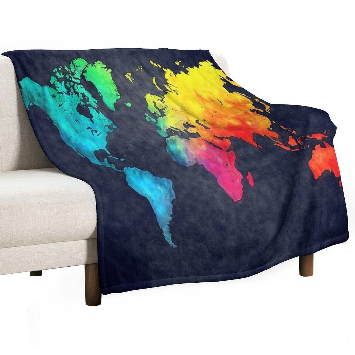 World Map Watercolor 6 #map #worldmap Velvety-soft Throw Blanket