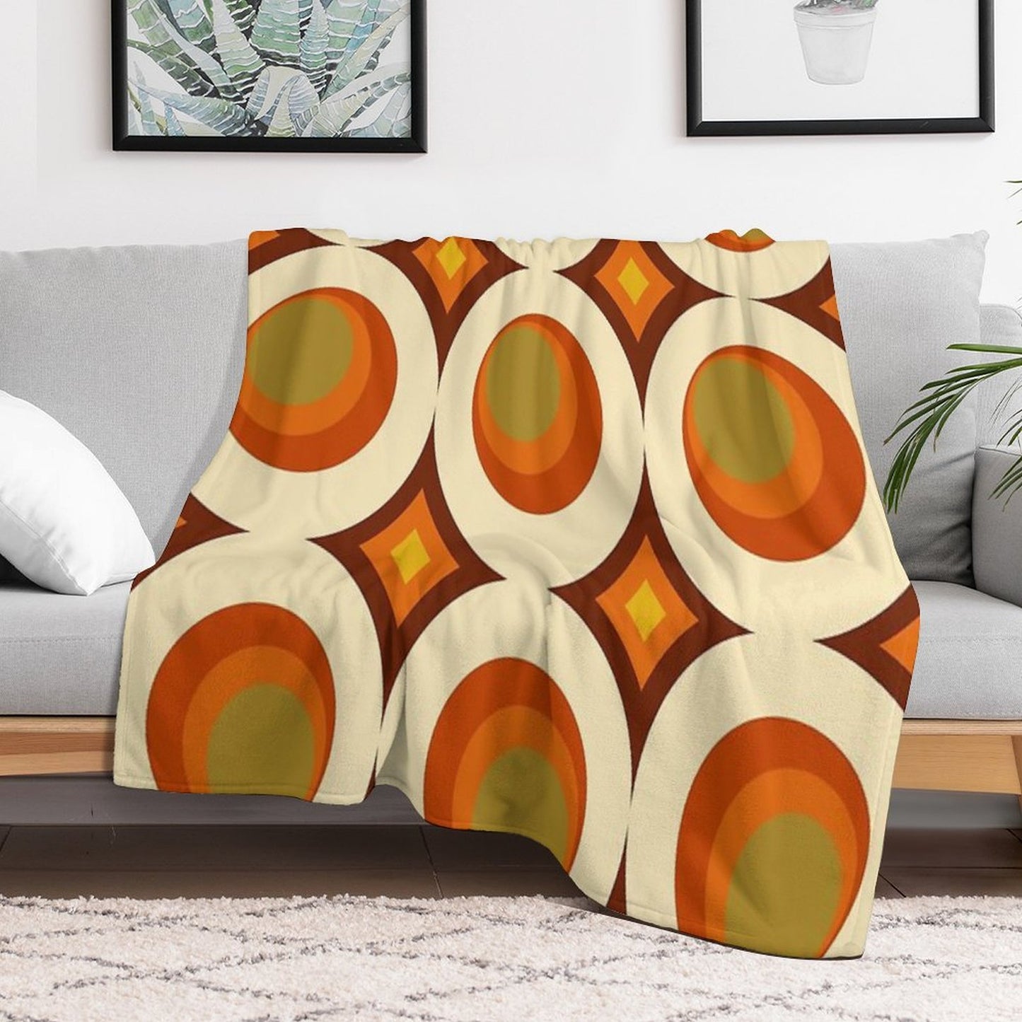 Mid-Century Modern 70s Plush Throw Blanket