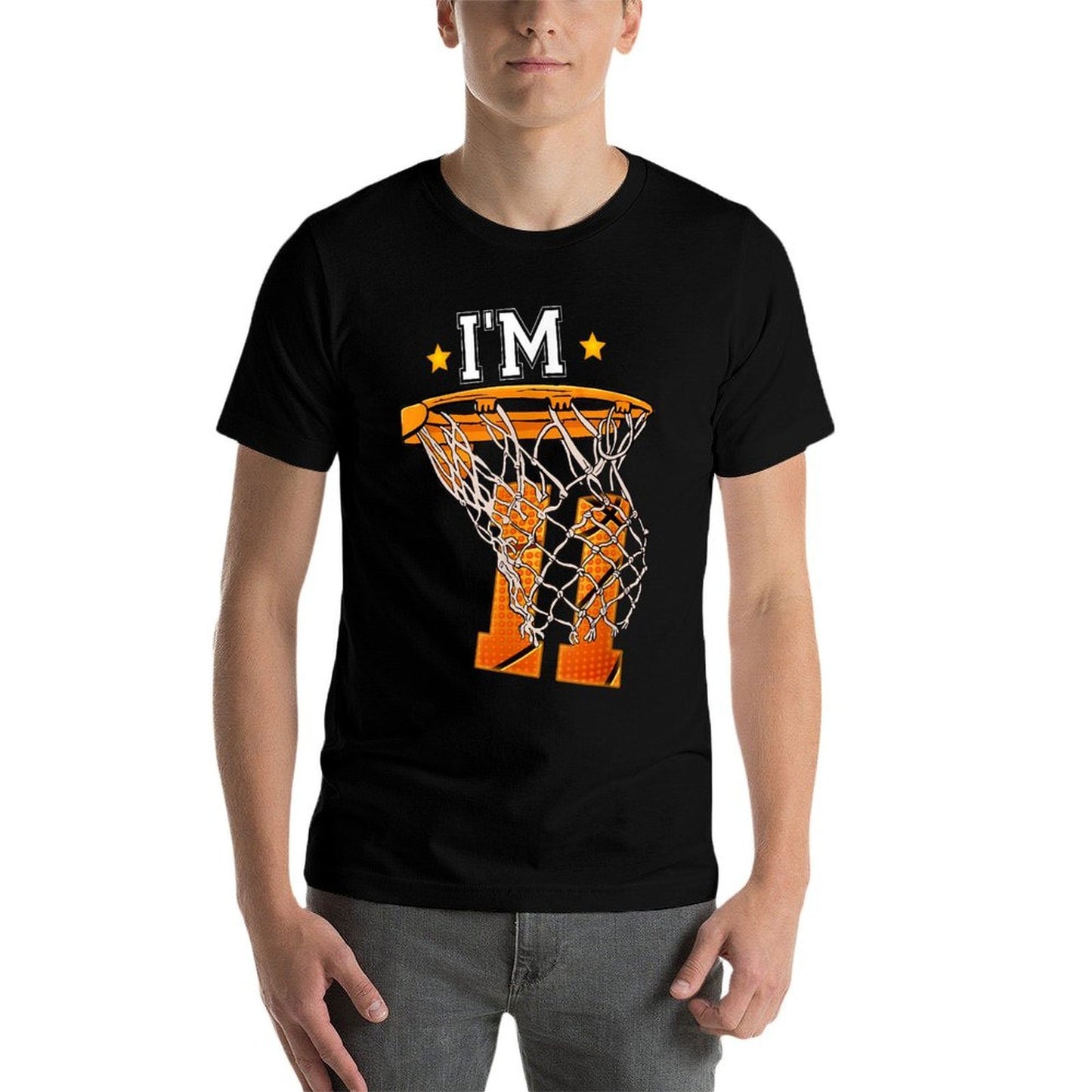 11th Birthday Basketball I'm 11 Boy Girl 11th Birthday Heathered Texture T-Shirt