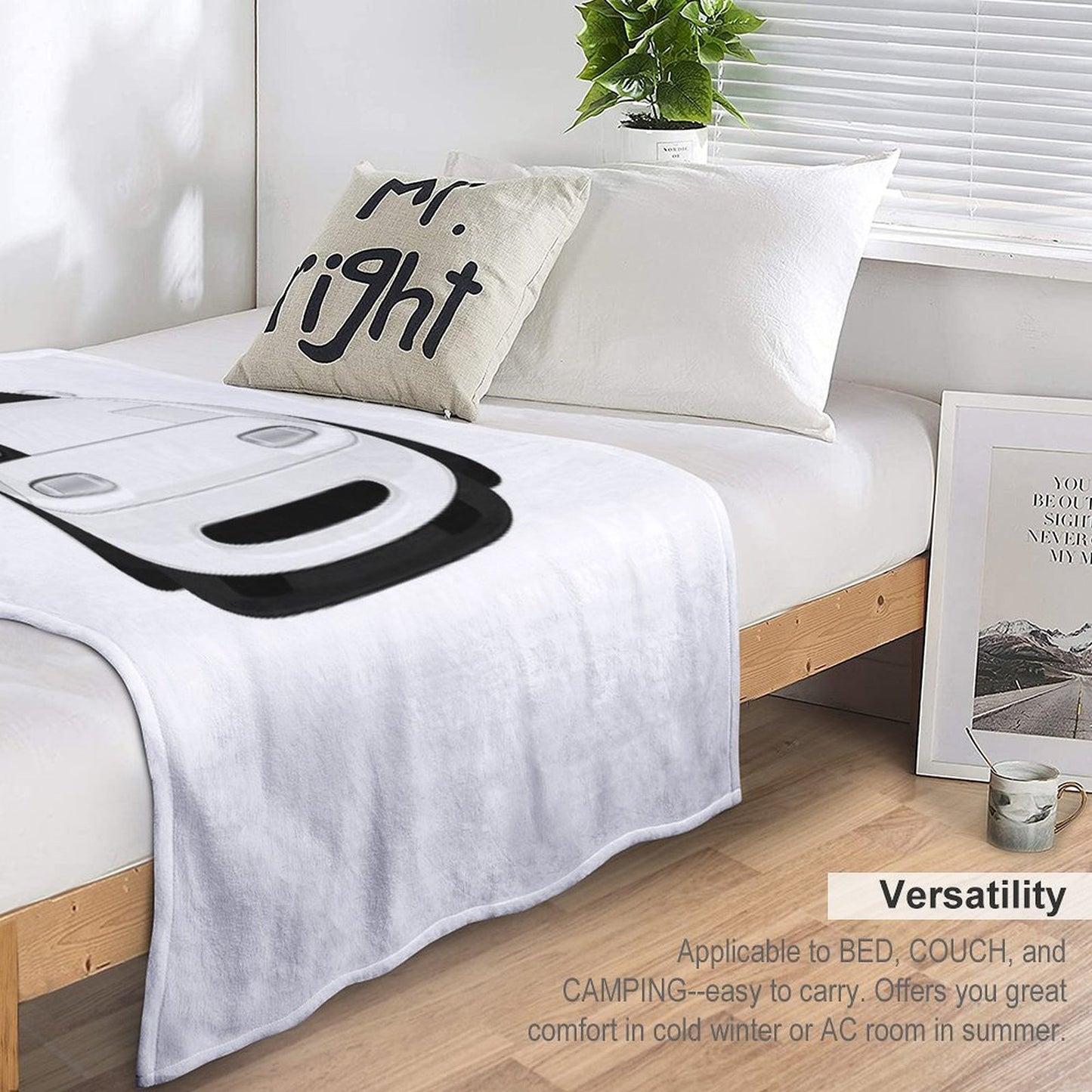 Miata Wink White Premium Throw Blanket