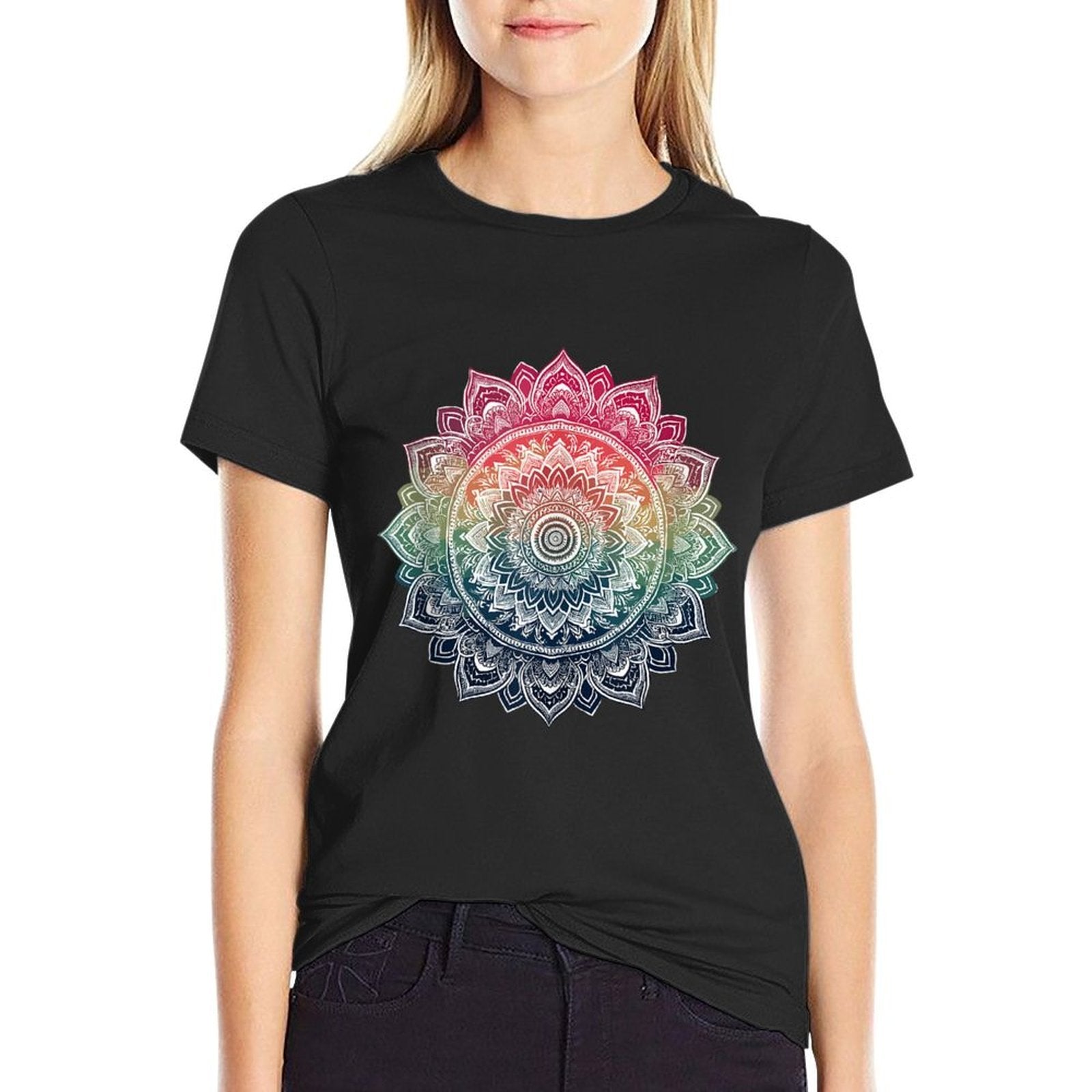 Curse Word Mandala Graphics T for Women Yoga Lover  Wrinkle-resistant T-Shirt