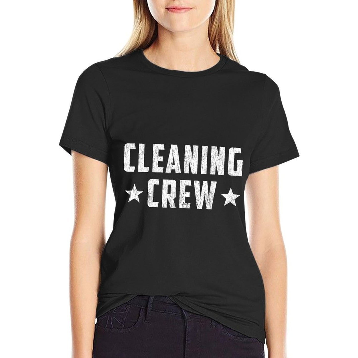 Cleaning Crew 2021 Custodian Spring Cleaning Clean Up Chores Summer-ready Fabric T-Shirt