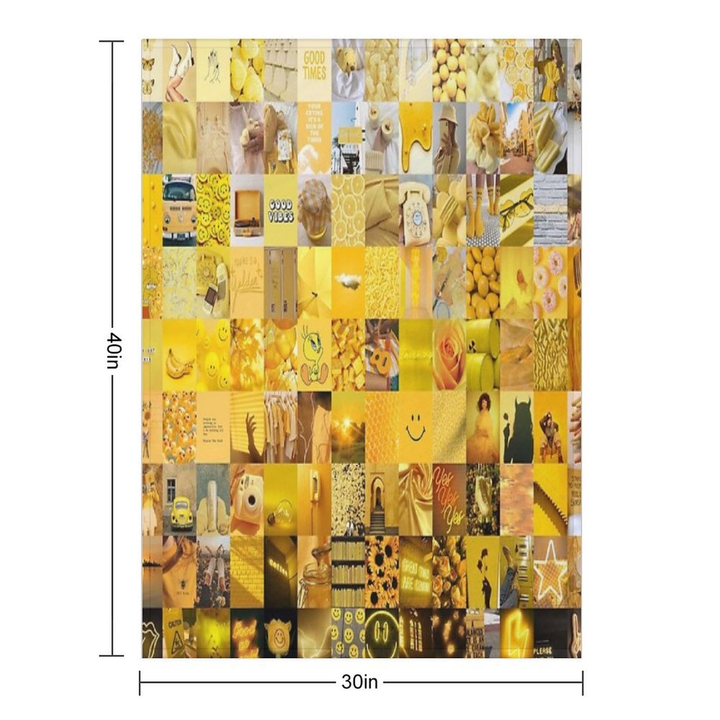 Yellow Vibes Collage Multi-functional Throw Blanket
