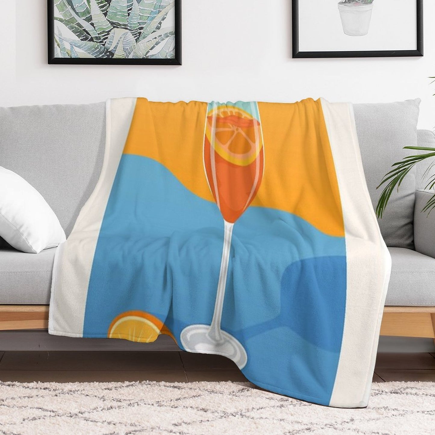 Aperol Spritz Premium Throw Blanket