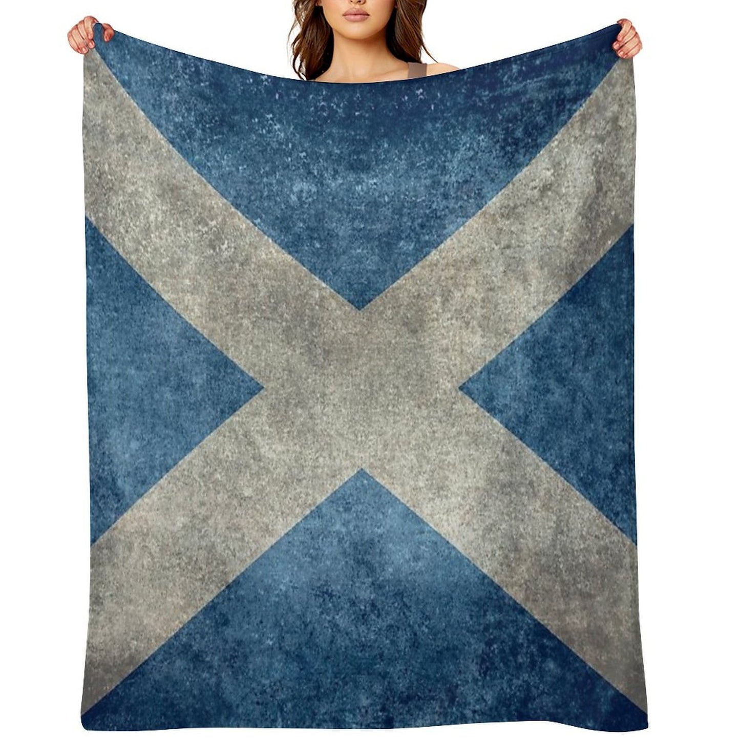 Flag of Scotland - Grungy Vintage Version Versatility Throw Blanket