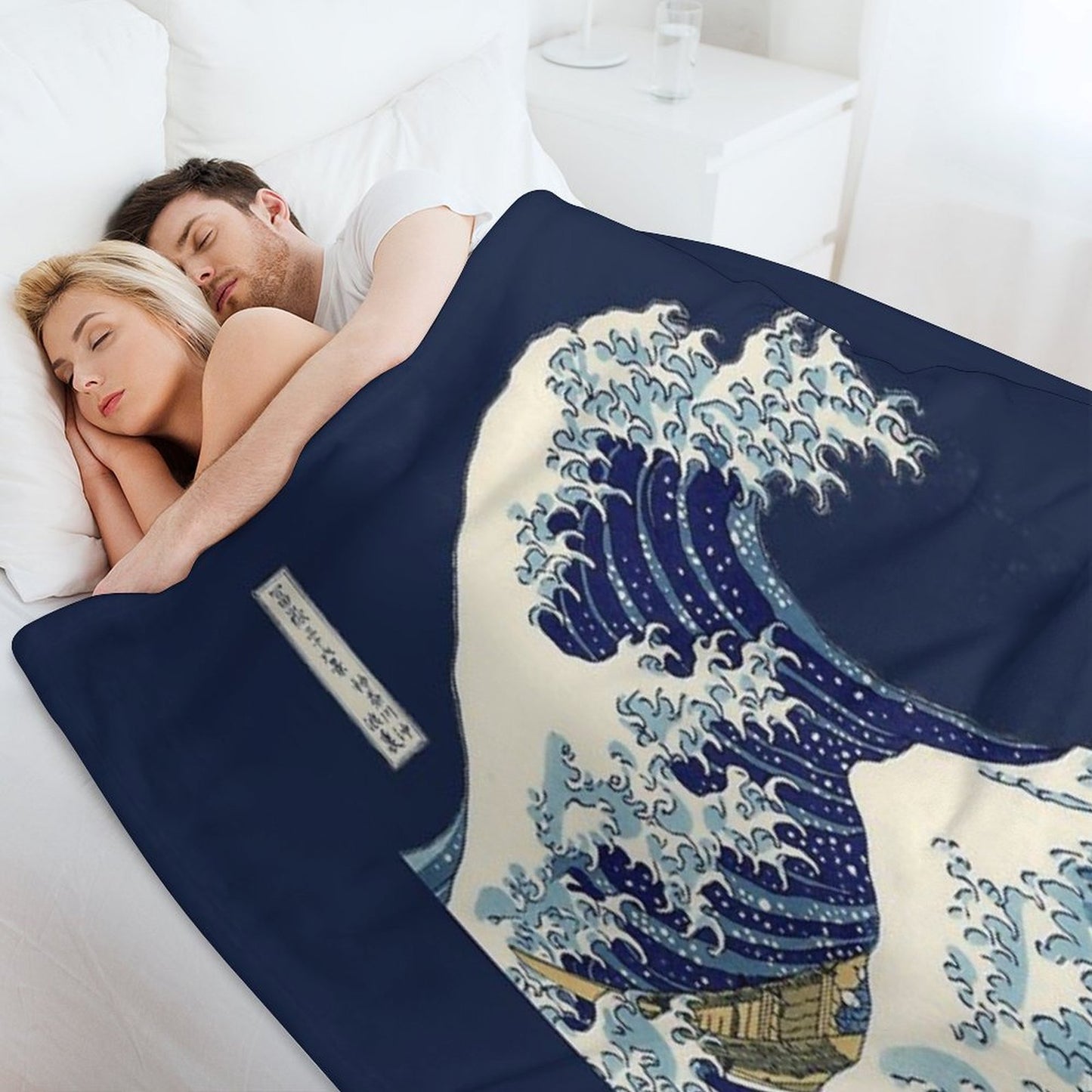 The Great Wave Off Kanagawa Transparent Compact Throw Blanket