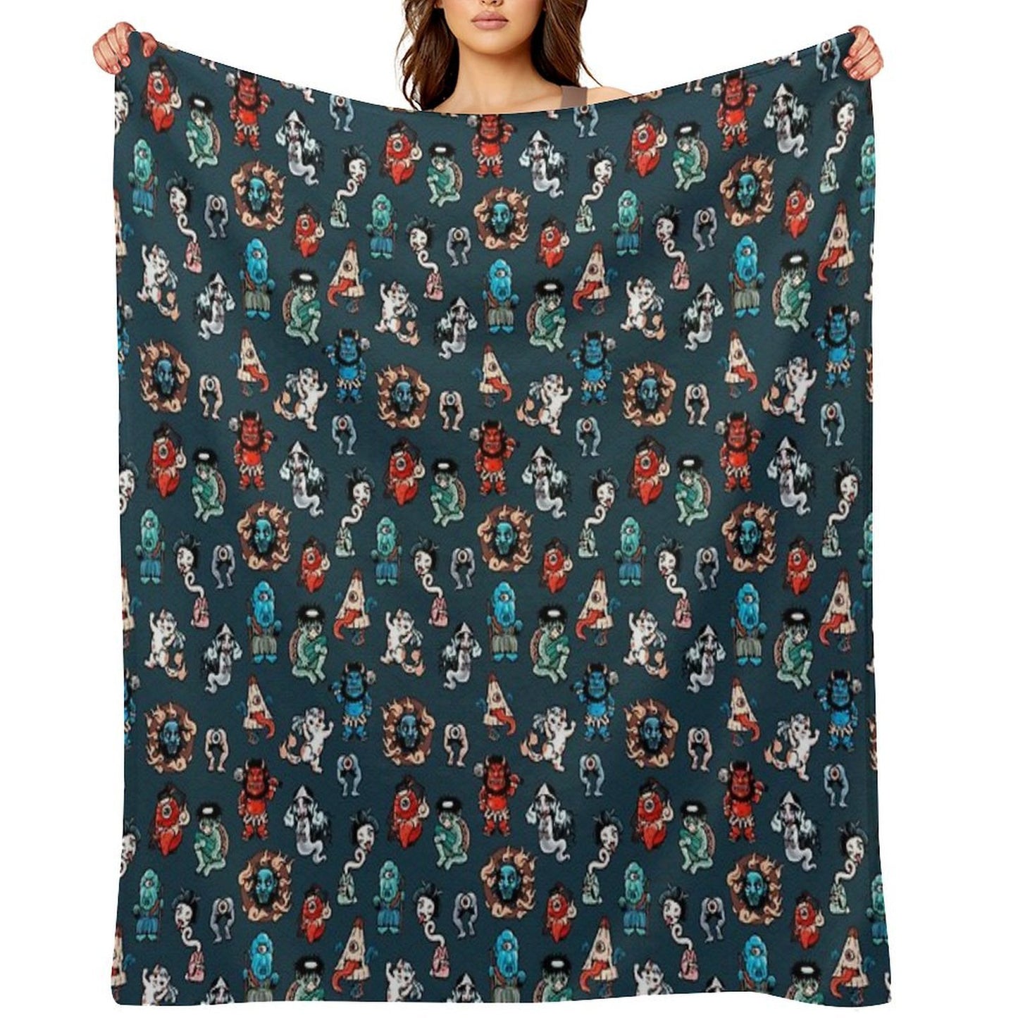 Yokai Travel-friendly Throw Blanket