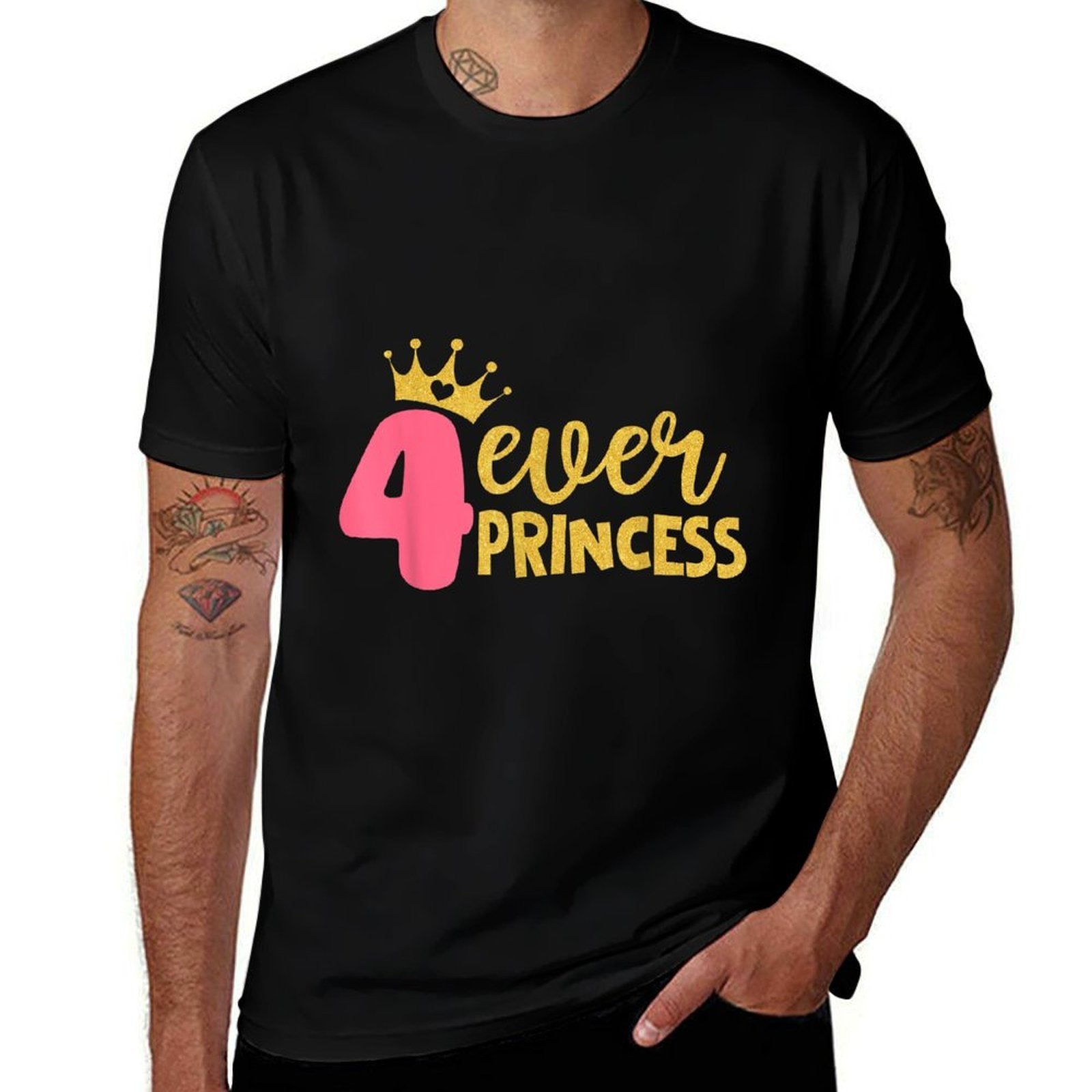 4 Ever Princess 4th Birthday Decorations Four Year Old Girl  Breathable T-Shirt