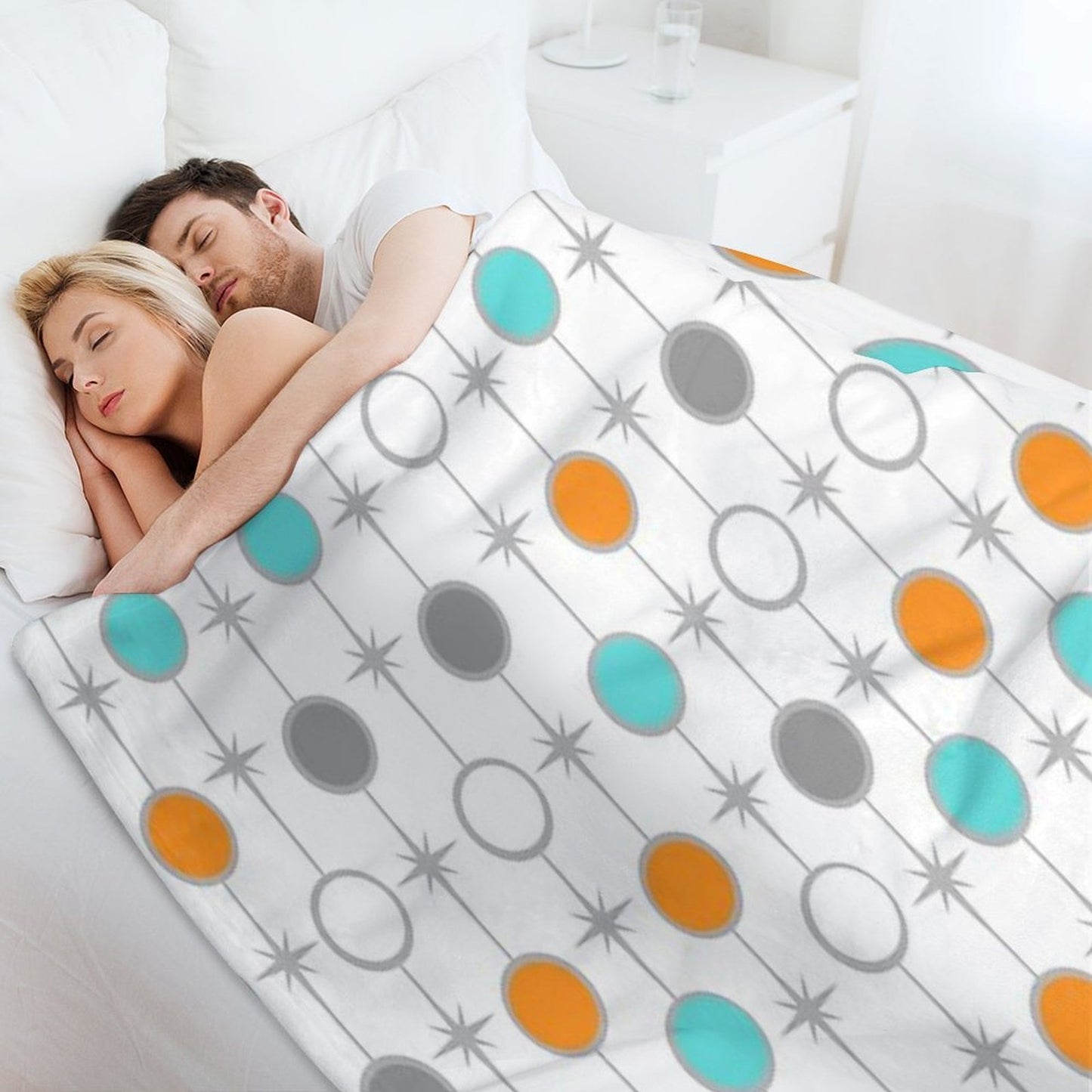 Retro Dots And Starbursts Durable Throw Blanket