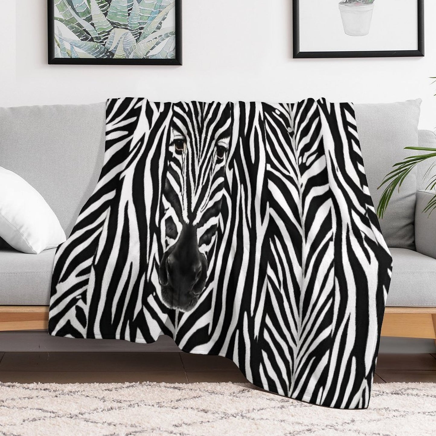 Self-Camouflage Zebra Multi-functional Throw Blanket
