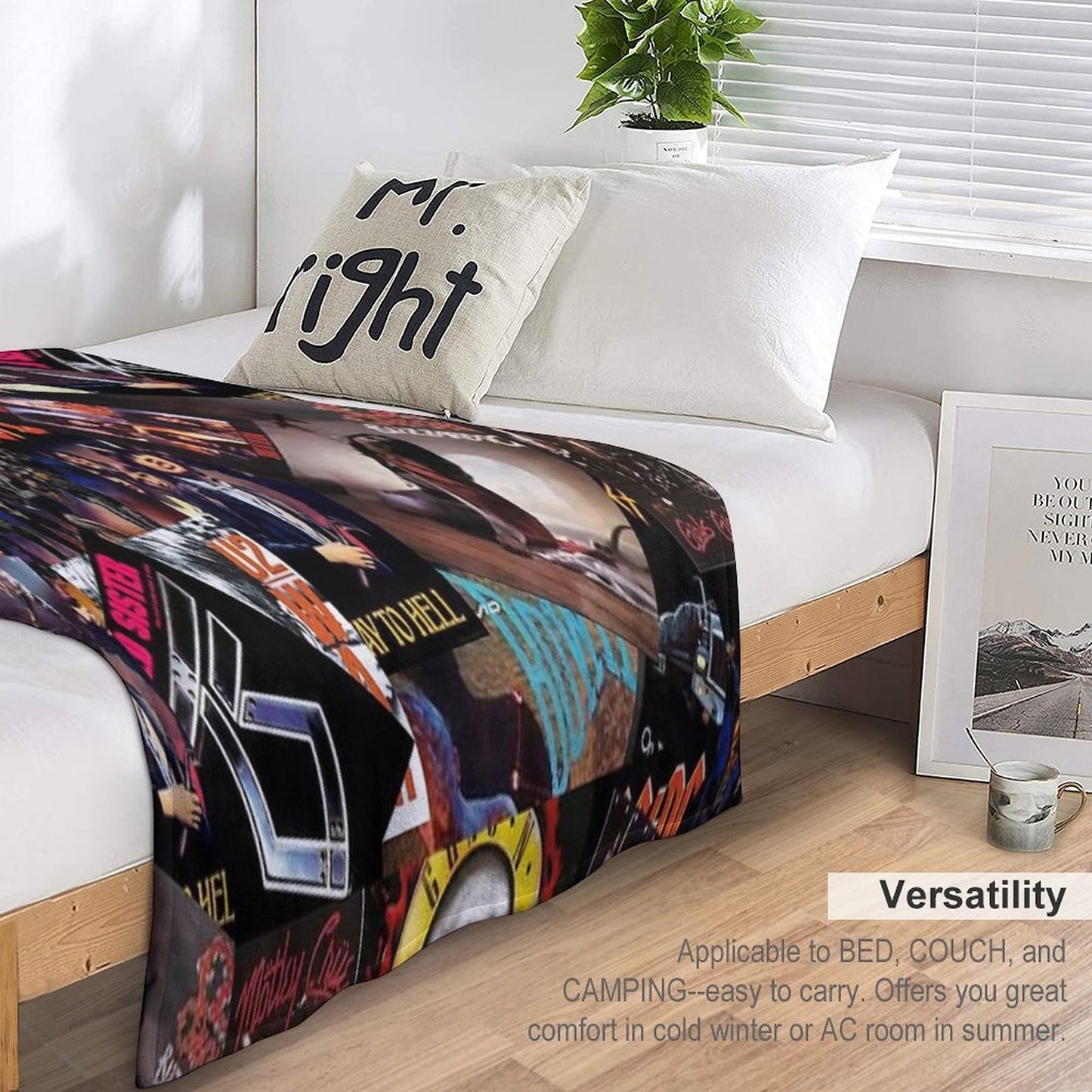 1980s Rock Bands Collage Multi-functional Throw Blanket
