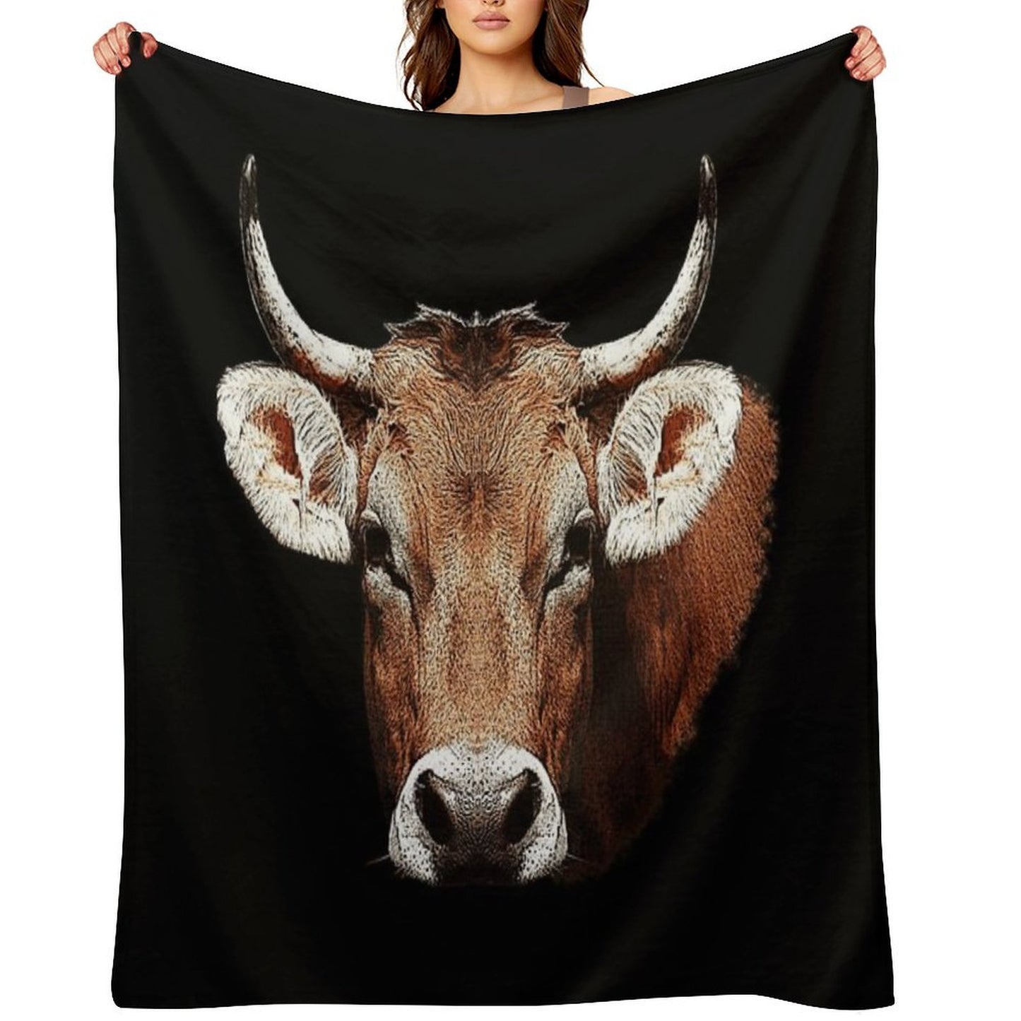 Cow Beige Rustic Country Animals Farm Animals Cute Animal Designs Girls Wrinkle-free Throw Blanket