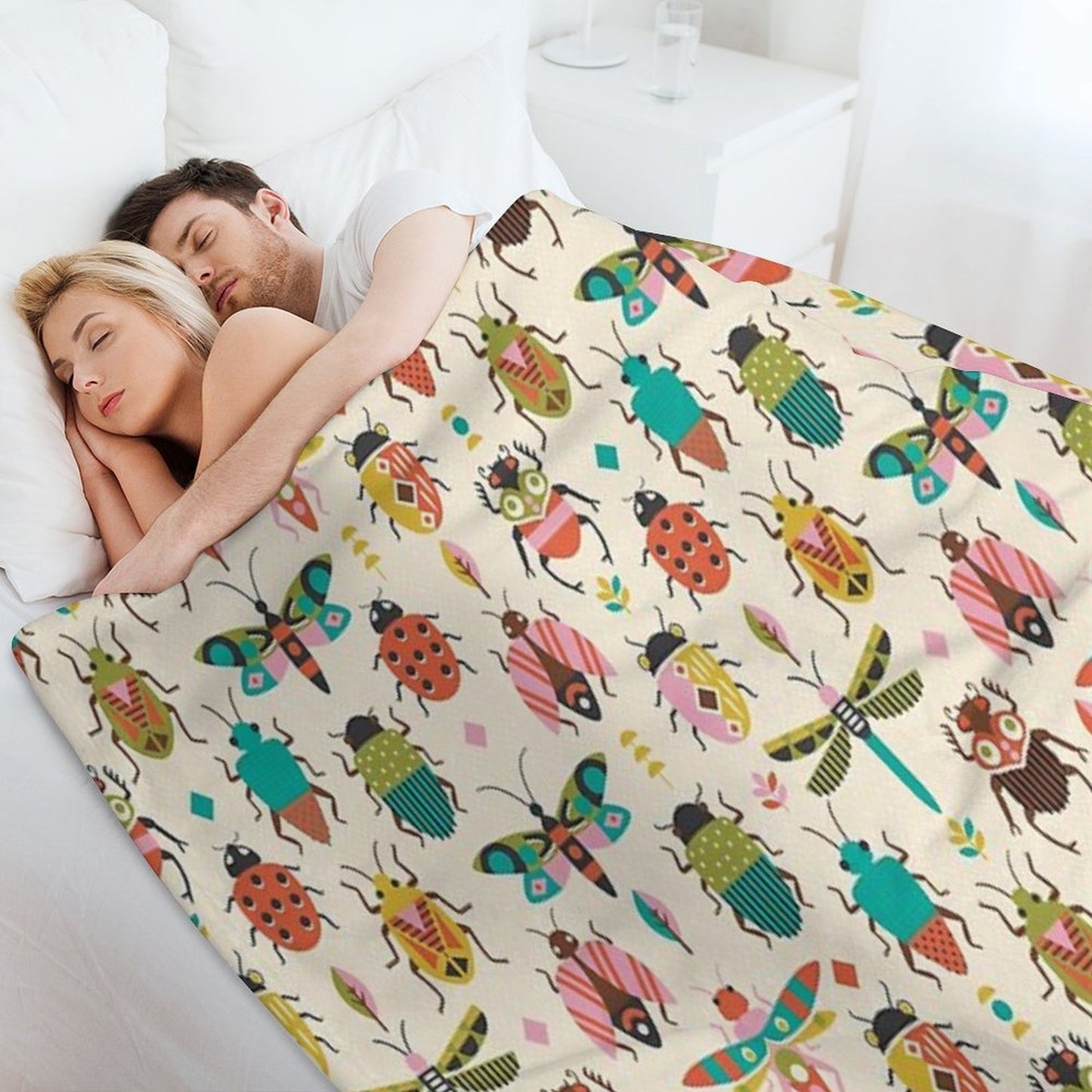 Mid Century Bugs Sustainable Throw Blanket