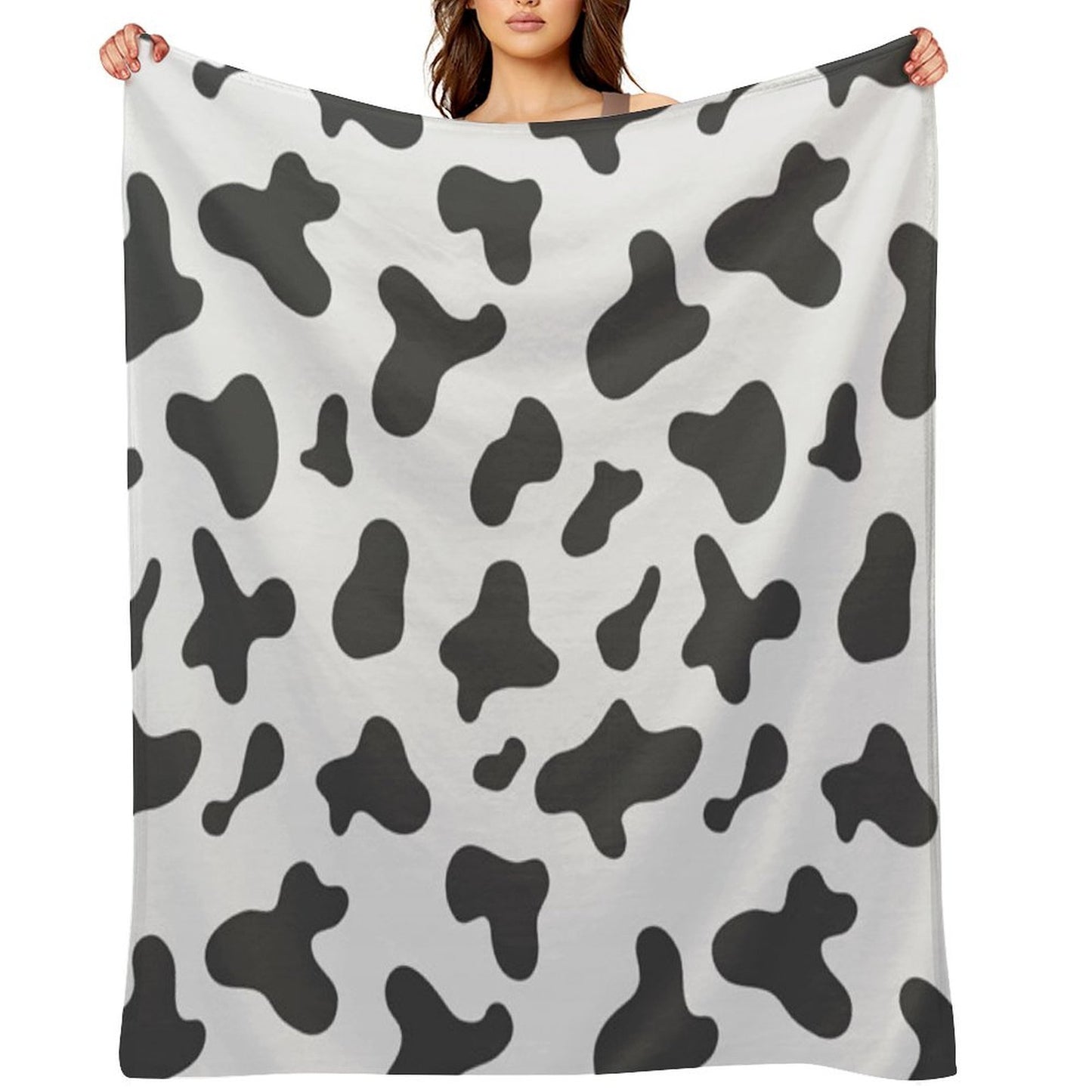 Kawaii Cow Pattern Lightweight Throw Blanket