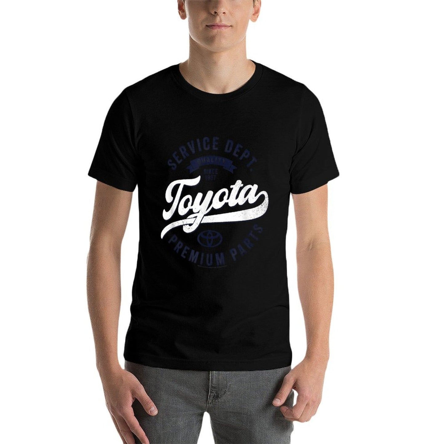 Toyota Service Dept Quality Since 1937 Distressed Retro Logo Slim-fit Cut T-Shirt