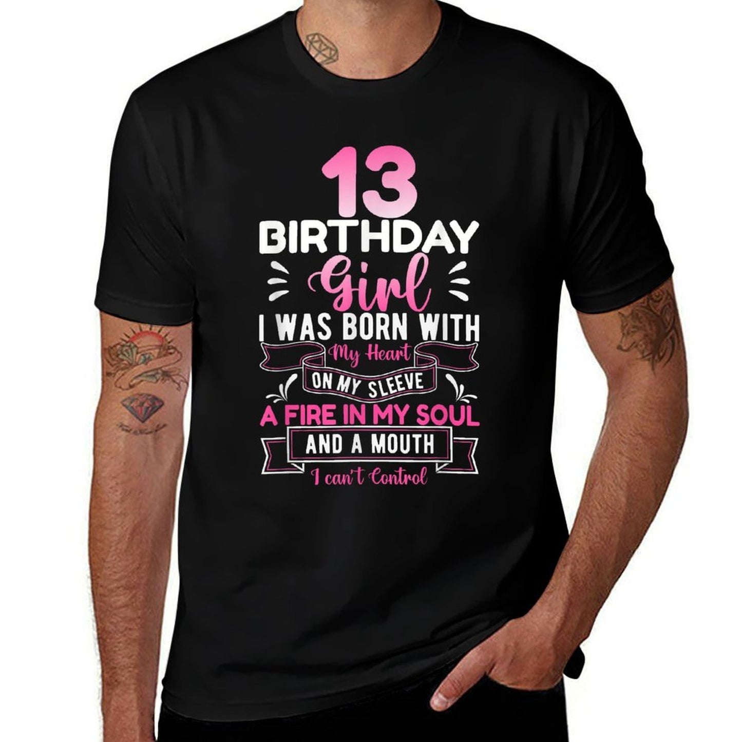 13th Birthday 13 Years Girls Funnynager Birthday Tagless Design T-Shirt