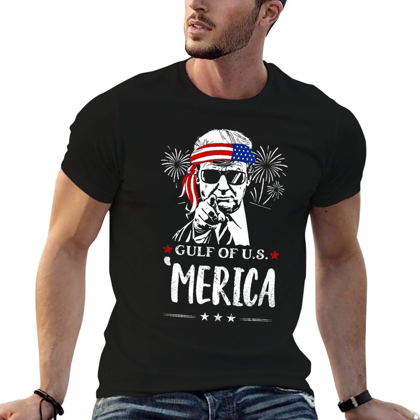 Funny Gulf Of USA America 2025 Happy 4th Of July Cotton T-Shirt
