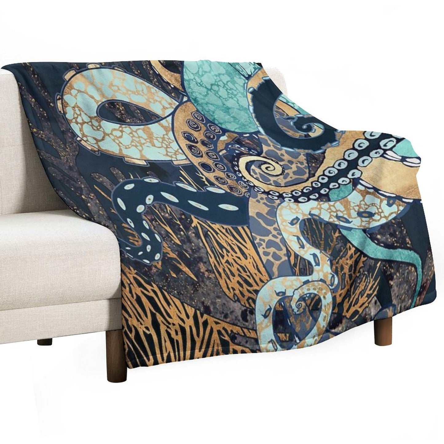 Metallic Octopus II Quick-dry Throw Blanket