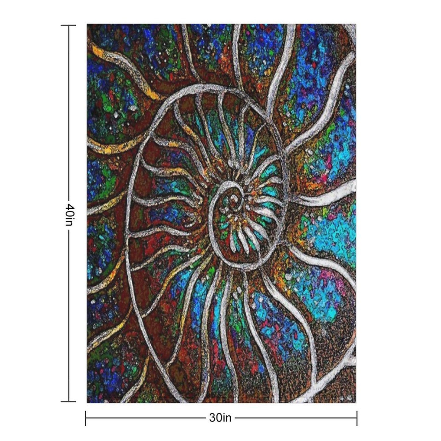 Ammonite Fossil Macro Abstract Art Anti-pilling Throw Blanket