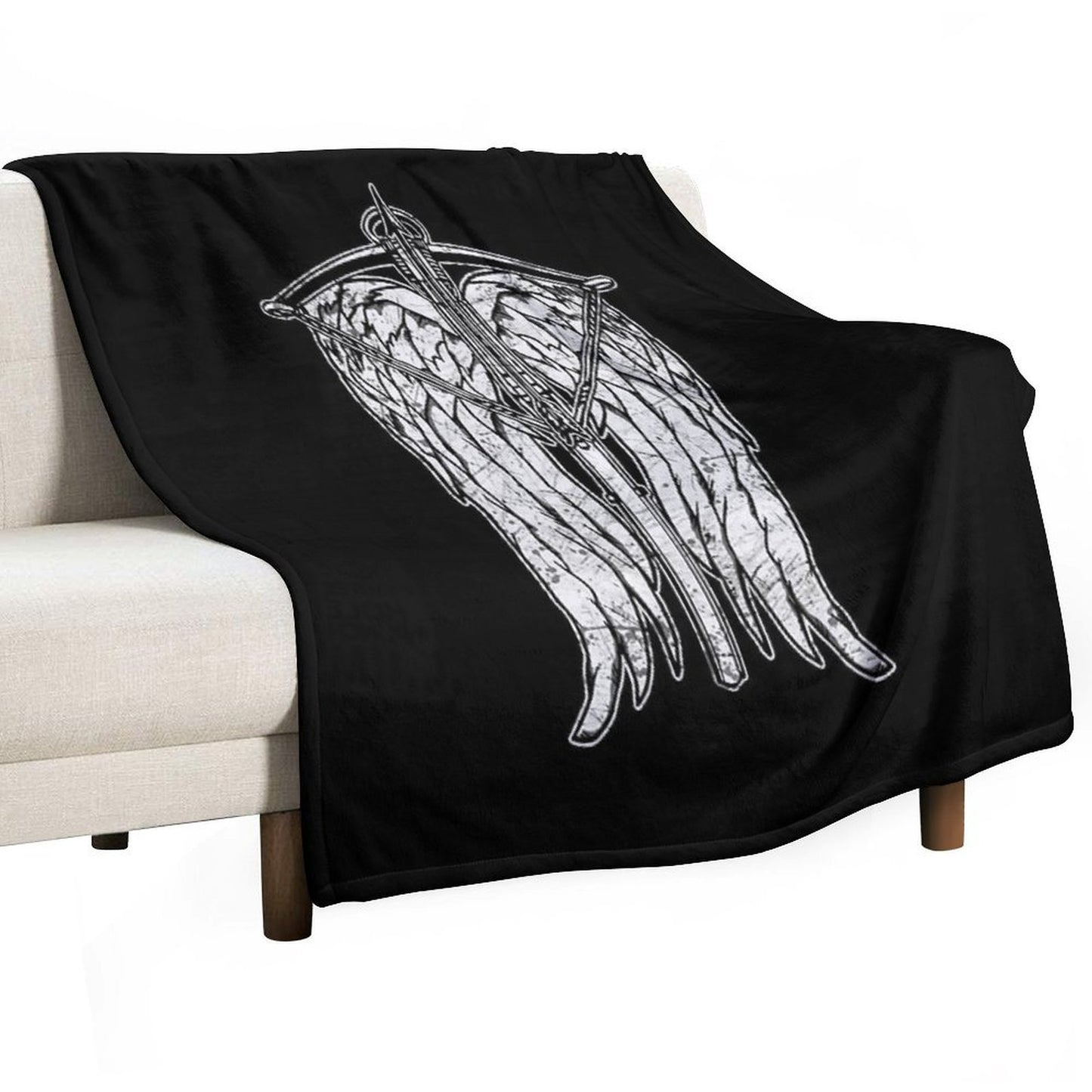 Angel Wings And Crossbow (Dirty) Compact Throw Blanket
