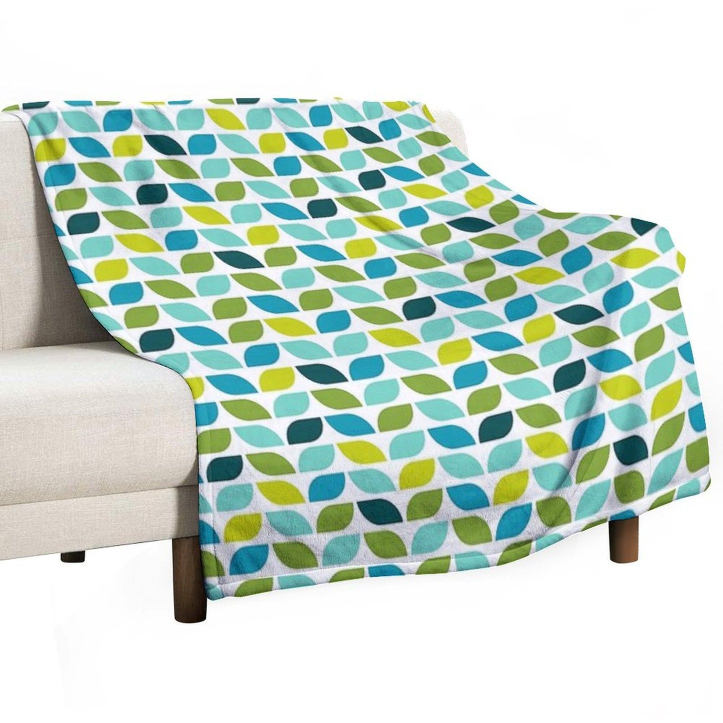 Geometric Pattern Leaf Spring Machine-washable Throw Blanket