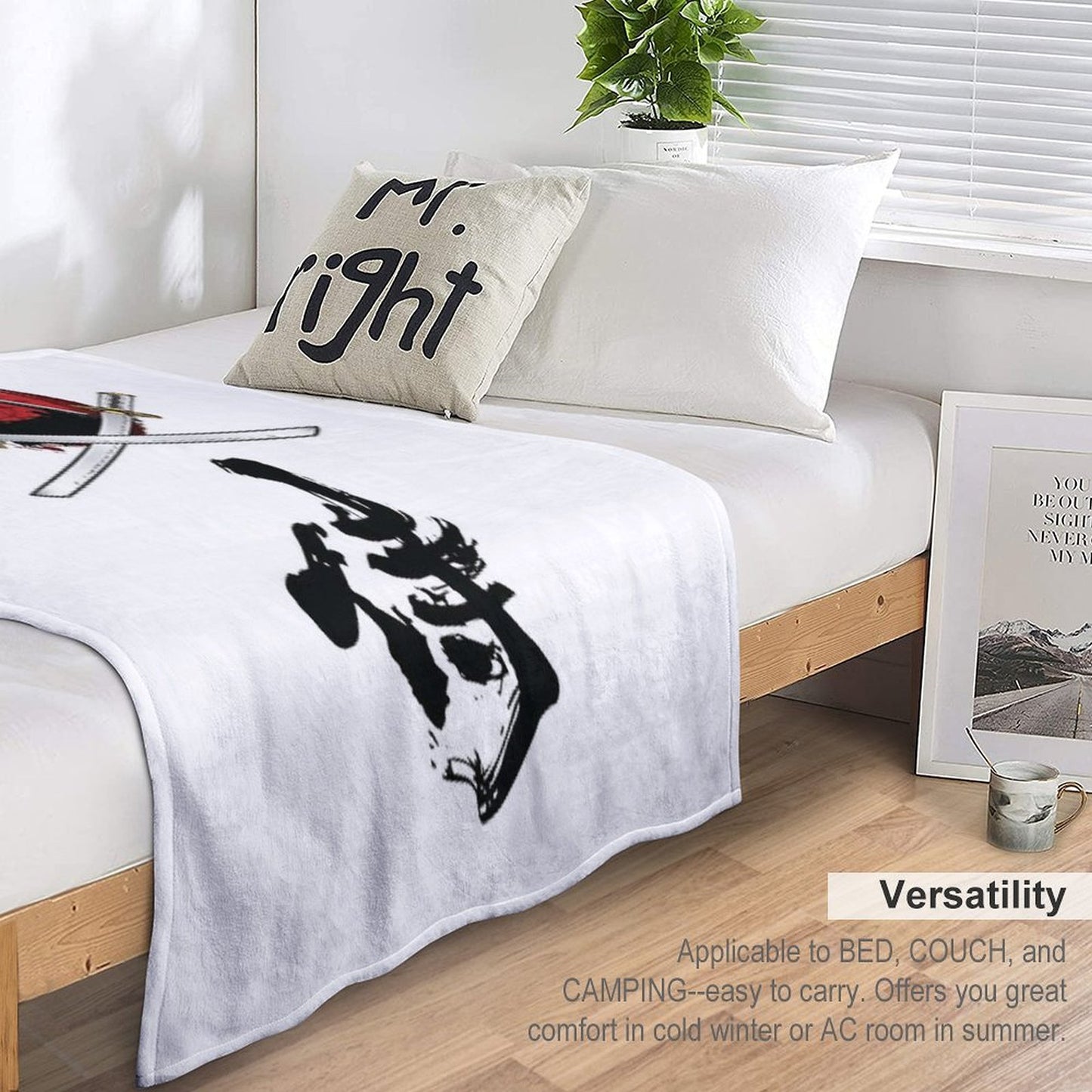 Samurai Katana Tori Gate Kanji Eco-conscious Throw Blanket