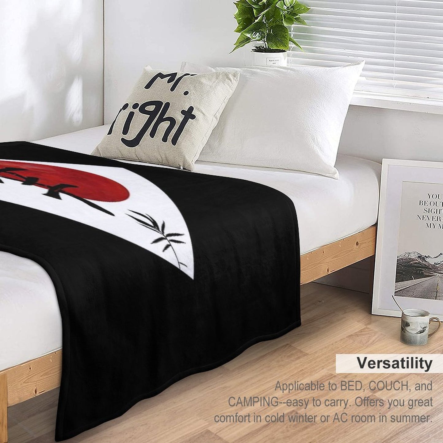 Happiness in Kanji Comfort Throw Blanket