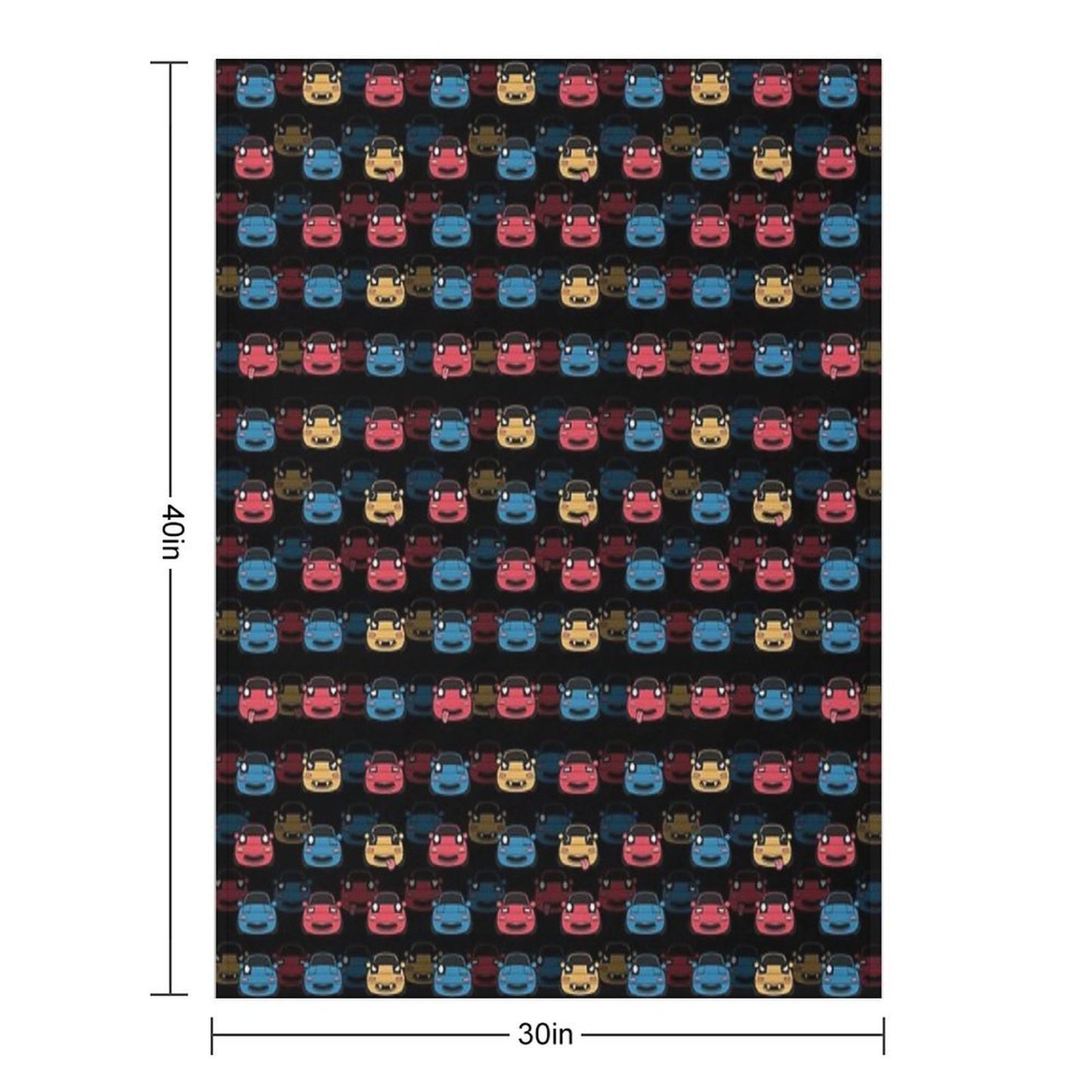 MIATA PATTERN BLACK Easy Care Throw Blanket
