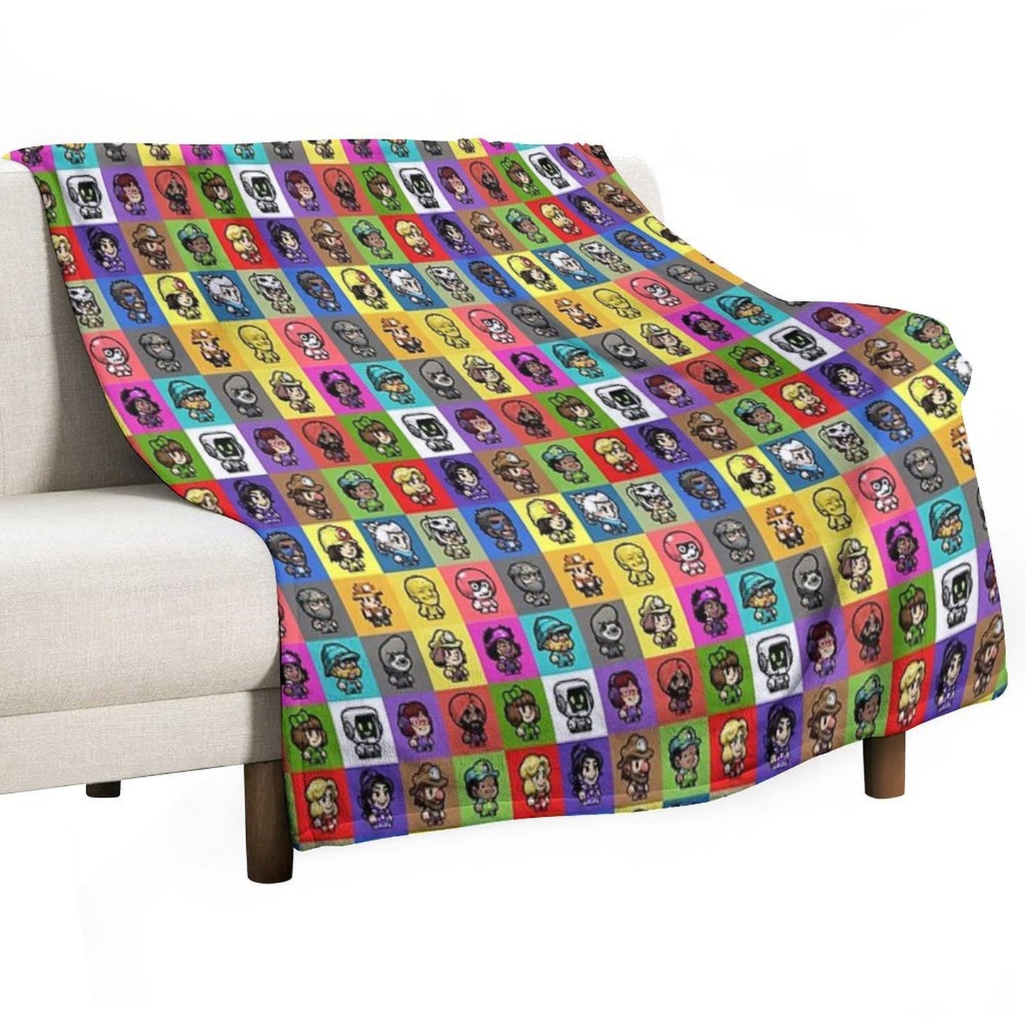 Spelunky 2 Player Characters Pattern Comfort Throw Blanket