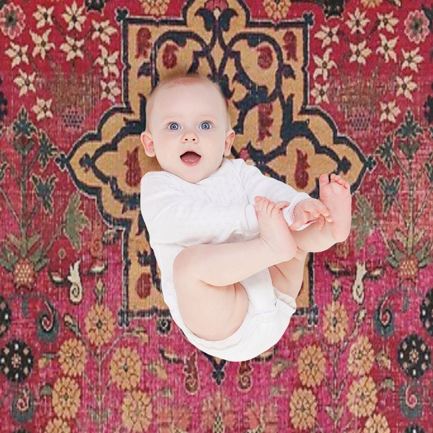17th Century Persian Vase Carpet Print Durable Throw Blanket
