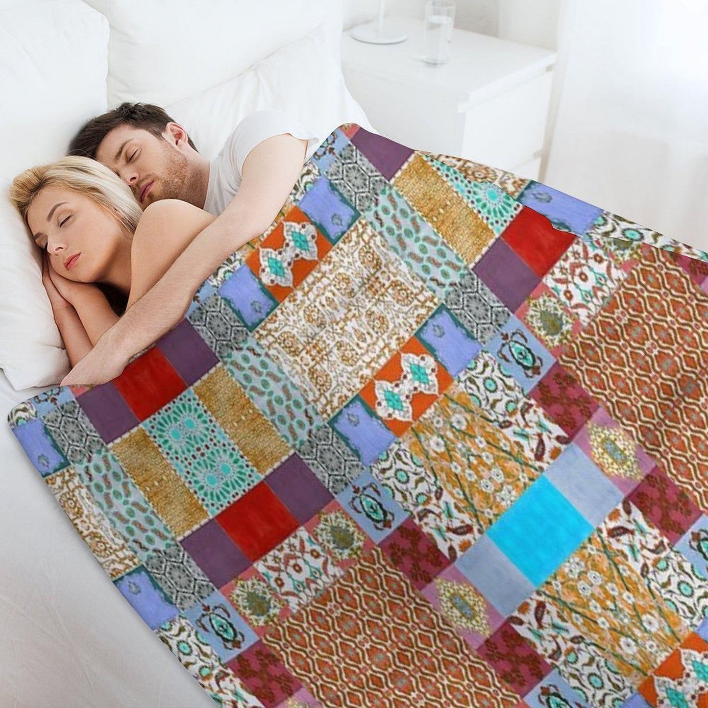 Geometric Abstract Pattern II Eco-conscious Throw Blanket