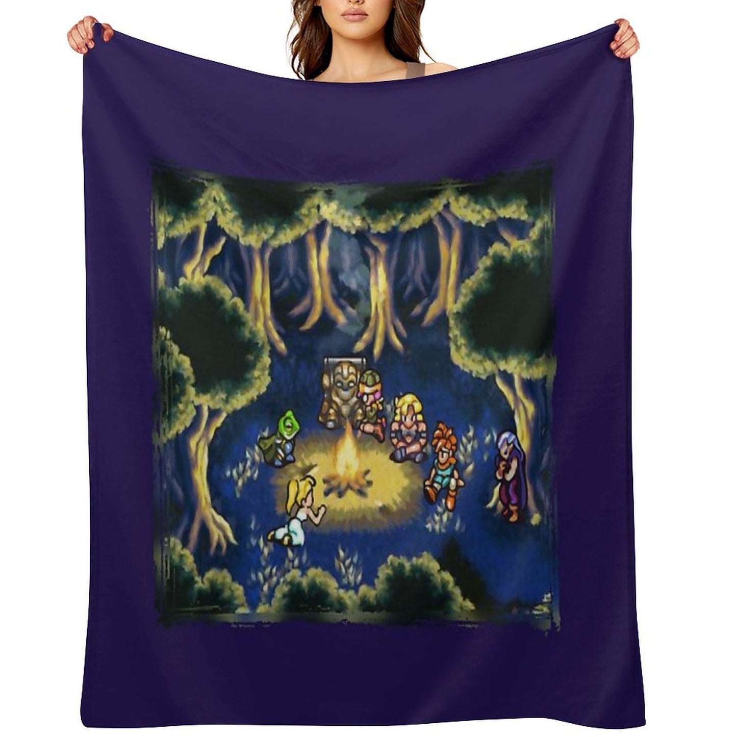 Chrono Trigger Camping Scene Compact Throw Blanket