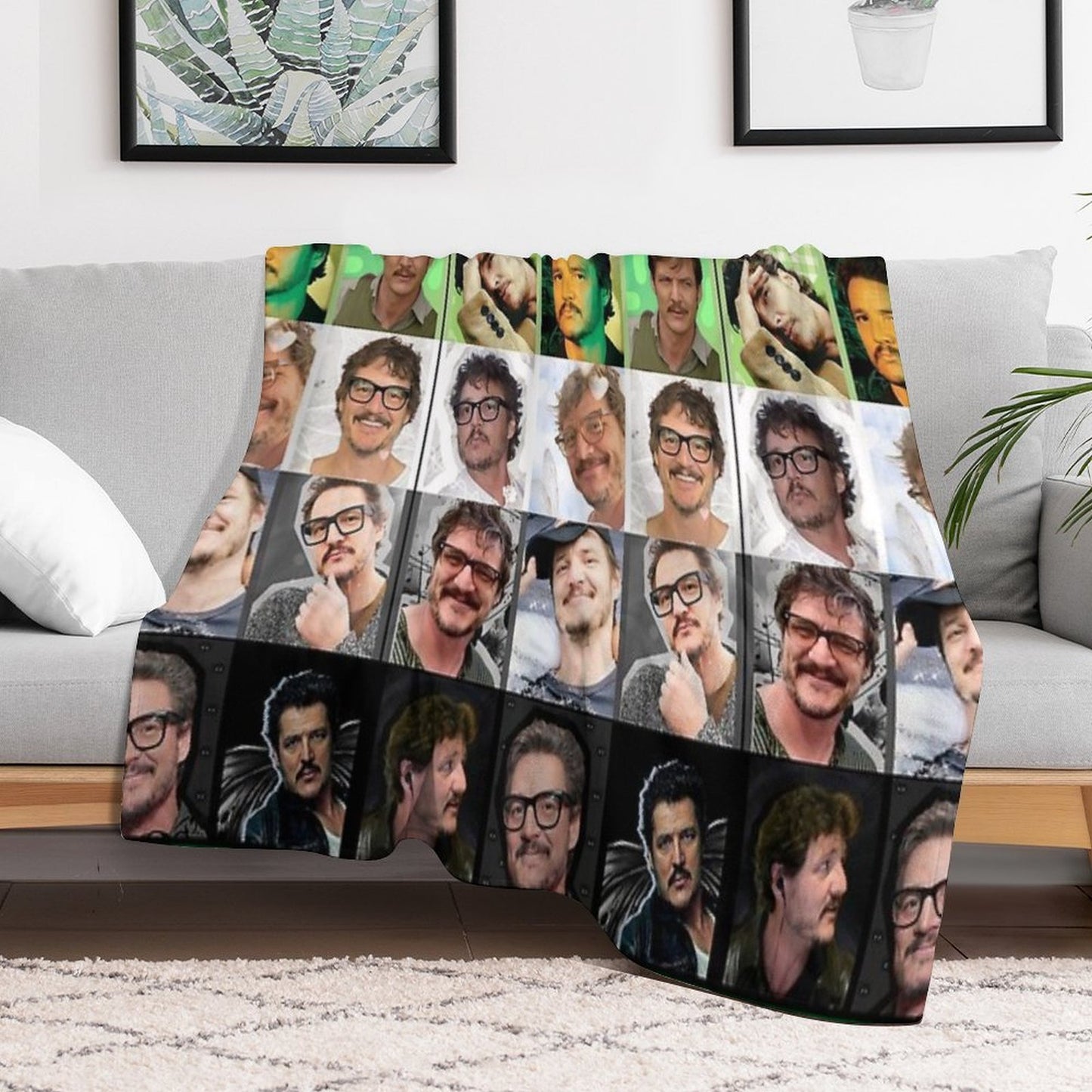 Pedro Pascal As The Aromantic Pride Flag All-season Throw Blanket