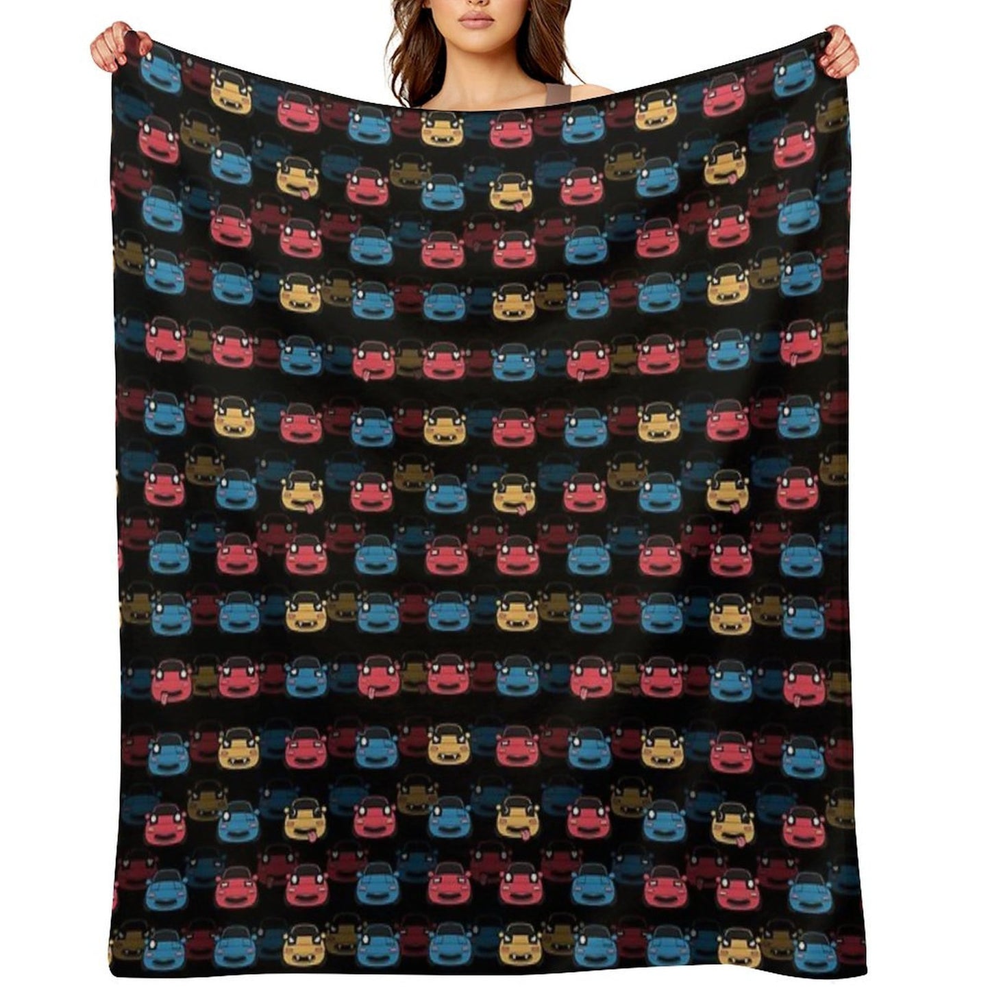 MIATA PATTERN BLACK Easy Care Throw Blanket
