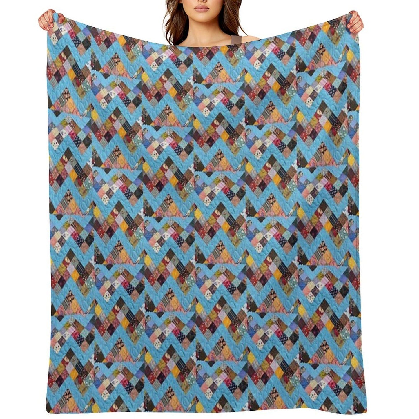 Zig Zag Chevron Quilt Comfort Throw Blanket