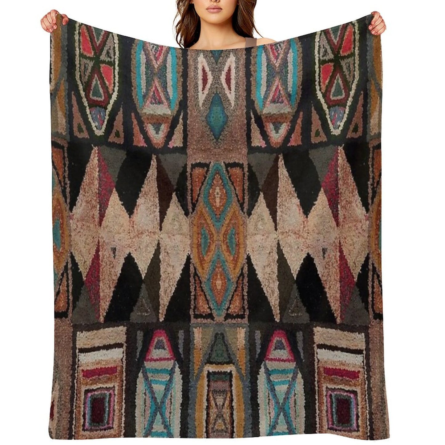 Abstract Bohemian Design Durable Throw Blanket