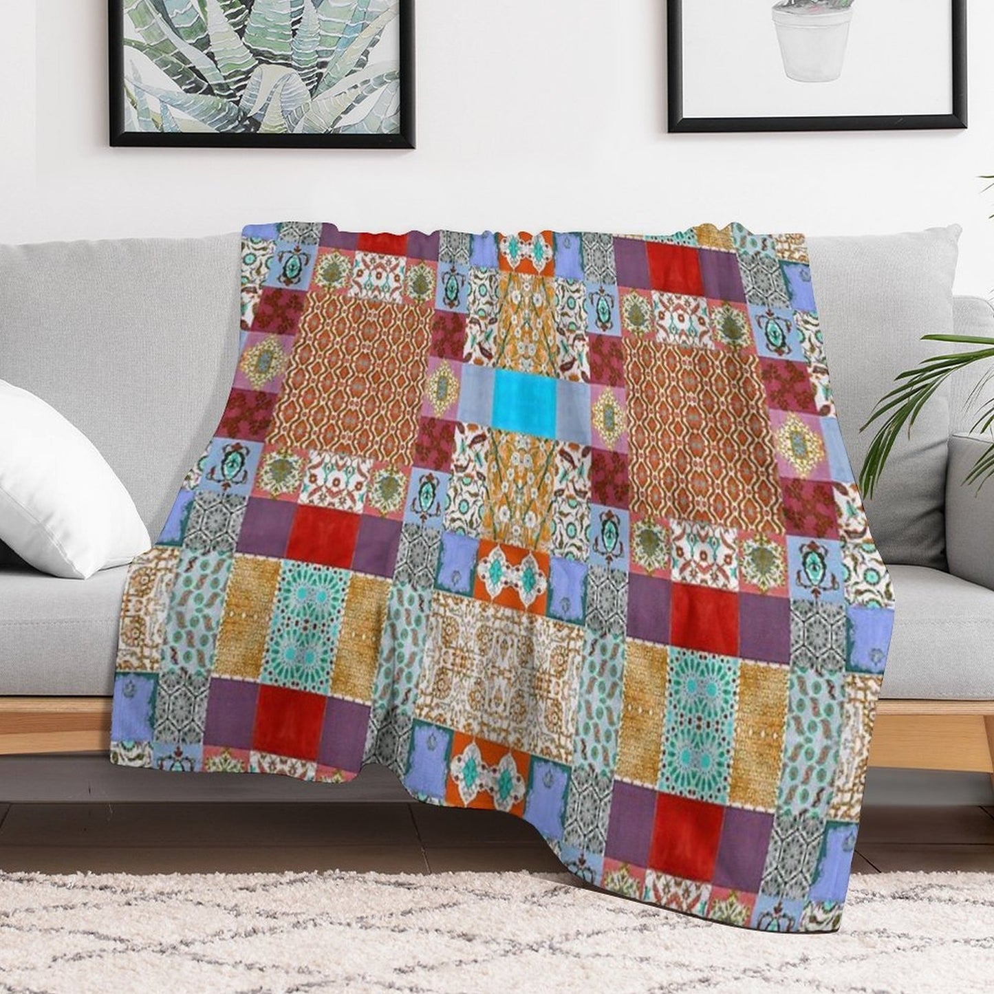 Geometric Abstract Pattern II Eco-conscious Throw Blanket