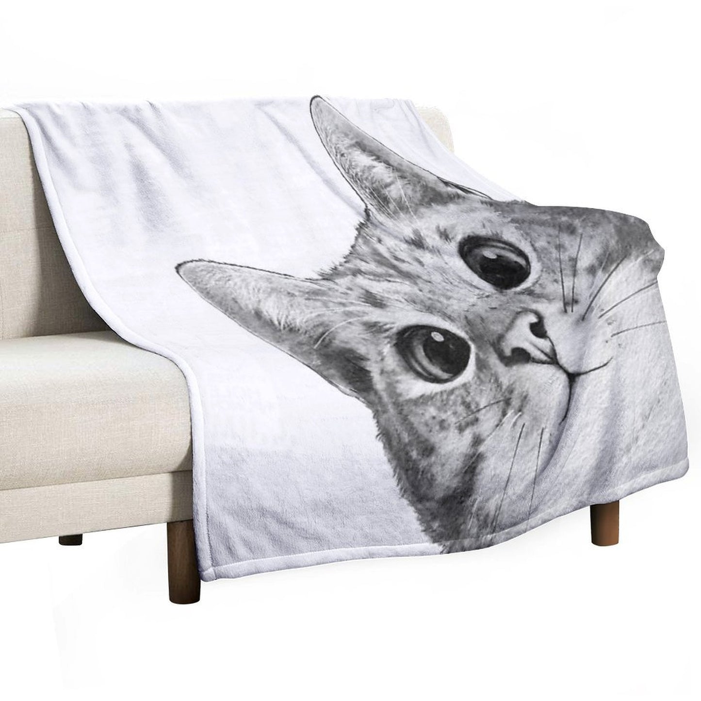 Sneaky Cat Machine-washable Throw Blanket
