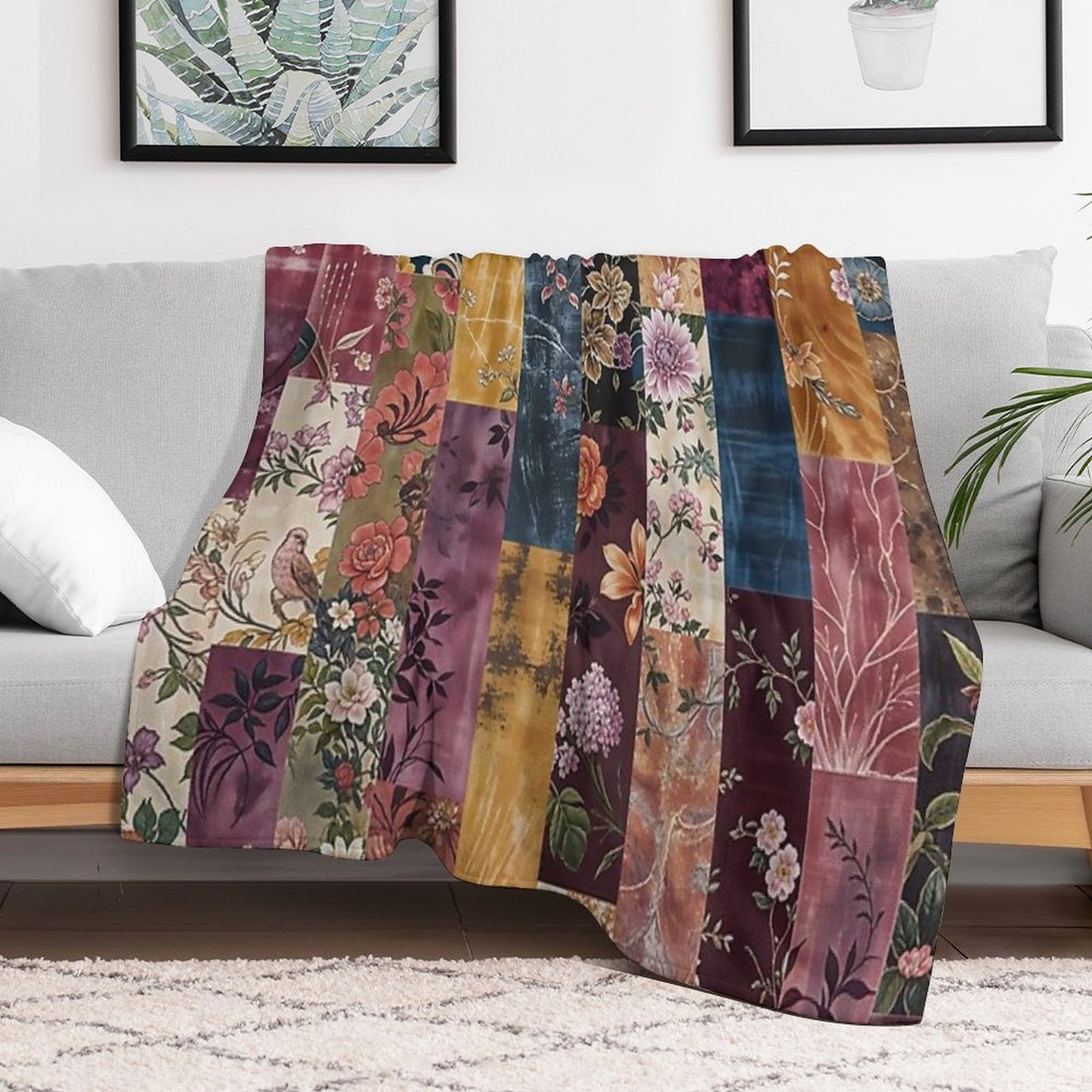 Gypsy Souk Patchwork Velvety-soft Throw Blanket