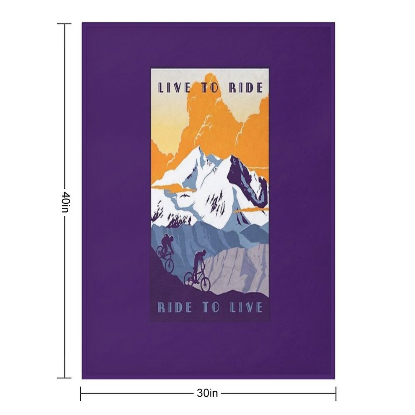 Live to Ride, Ride to Live Retro Cycling Poster Multi-functional Throw Blanket